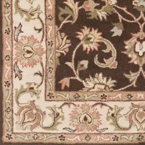 Hand-Tufted Askern Border Wool Area Rug - 3'6 Round