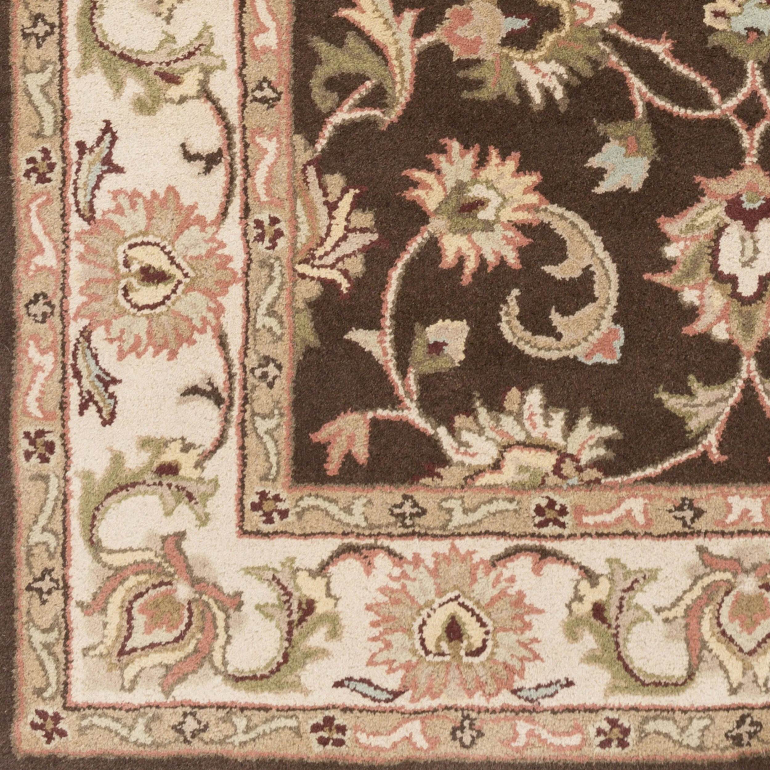 Hand-Tufted Askern Border Wool Area Rug - 3'6 Round