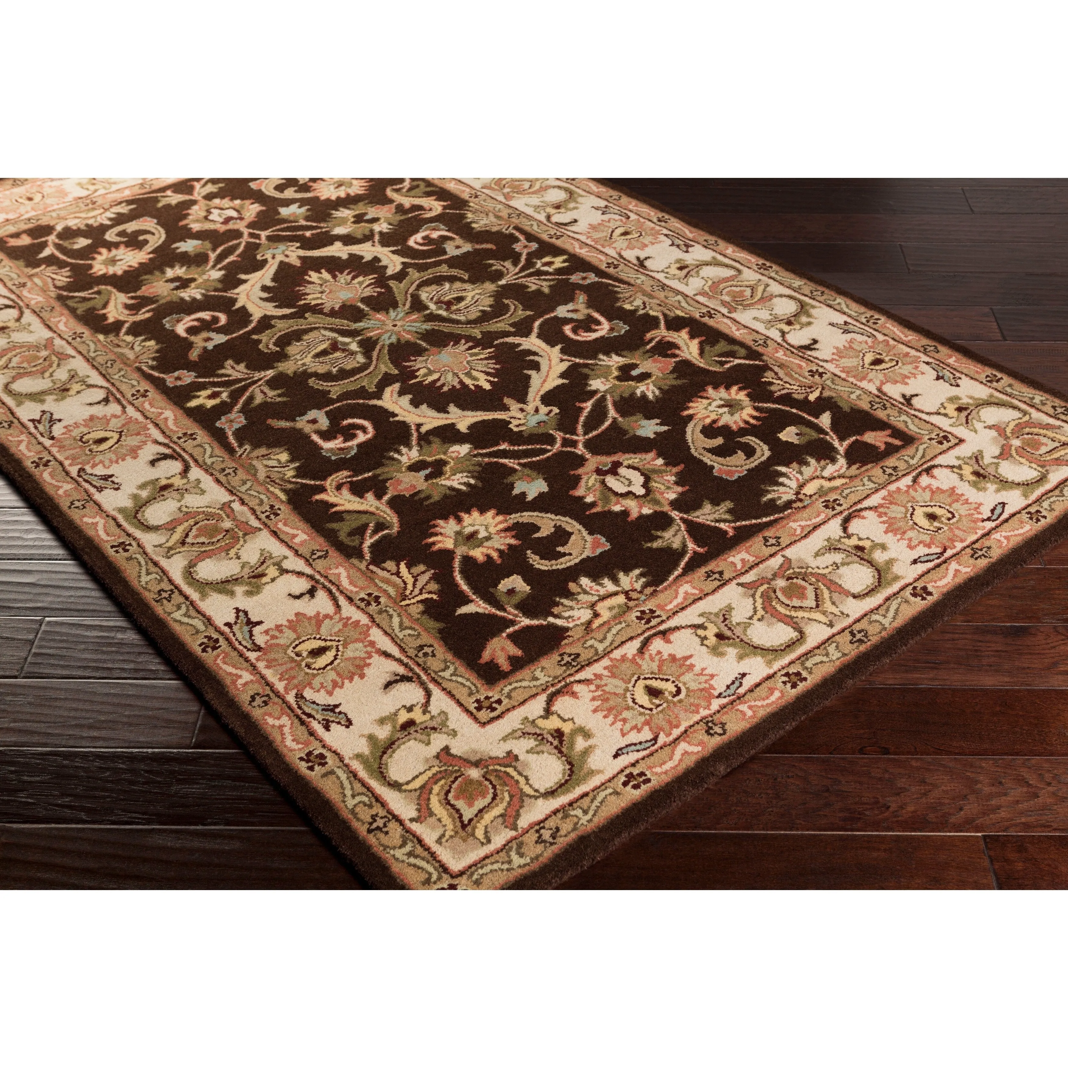 Hand-Tufted Askern Border Wool Area Rug - 3'6 Round