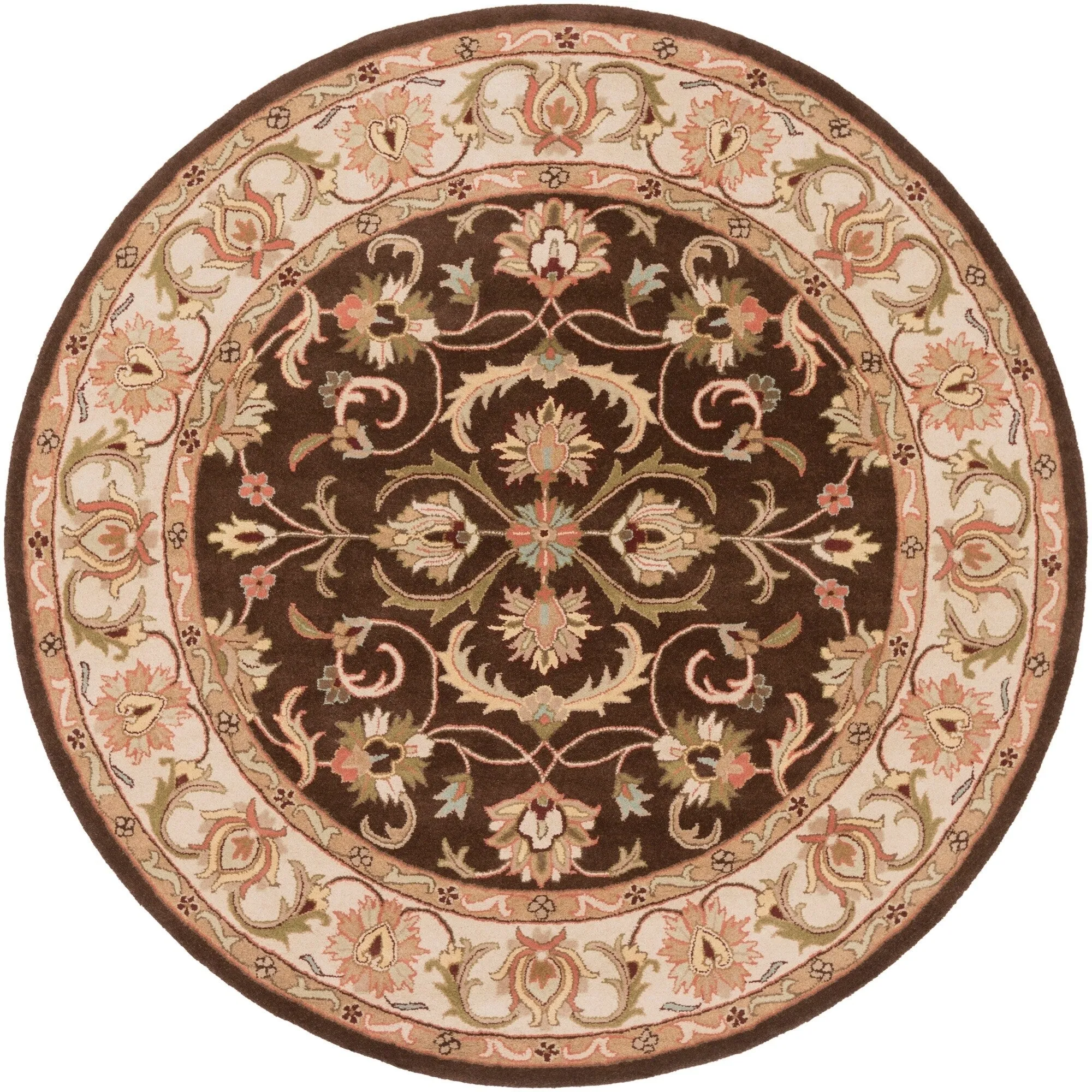 Hand-Tufted Askern Border Wool Area Rug - 3'6 Round
