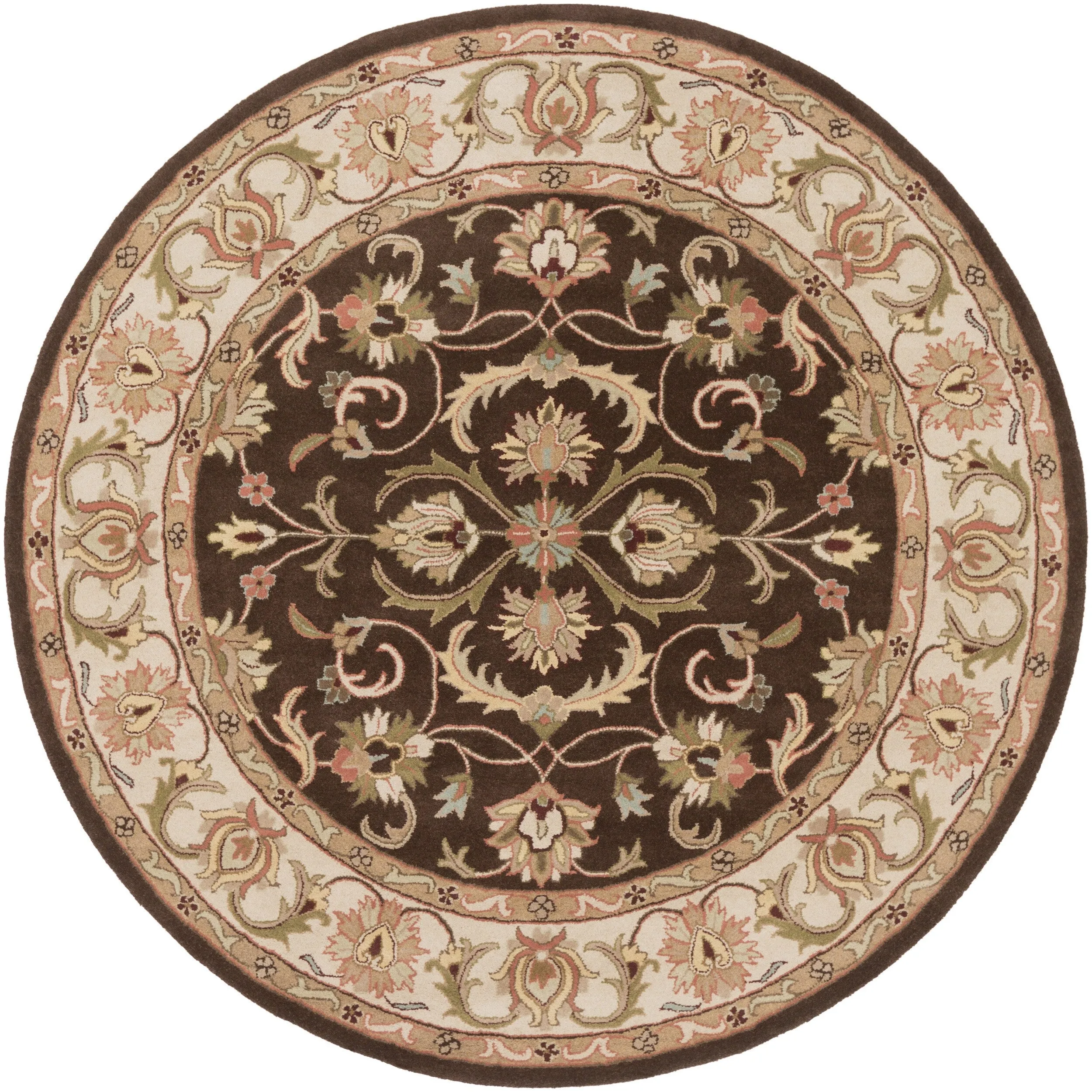 Hand-Tufted Askern Border Wool Area Rug - 3'6 Round