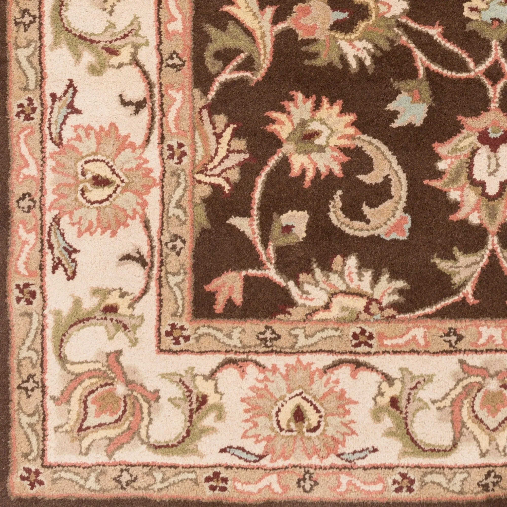 Hand-Tufted Askern Border Wool Area Rug - 3'6 Round