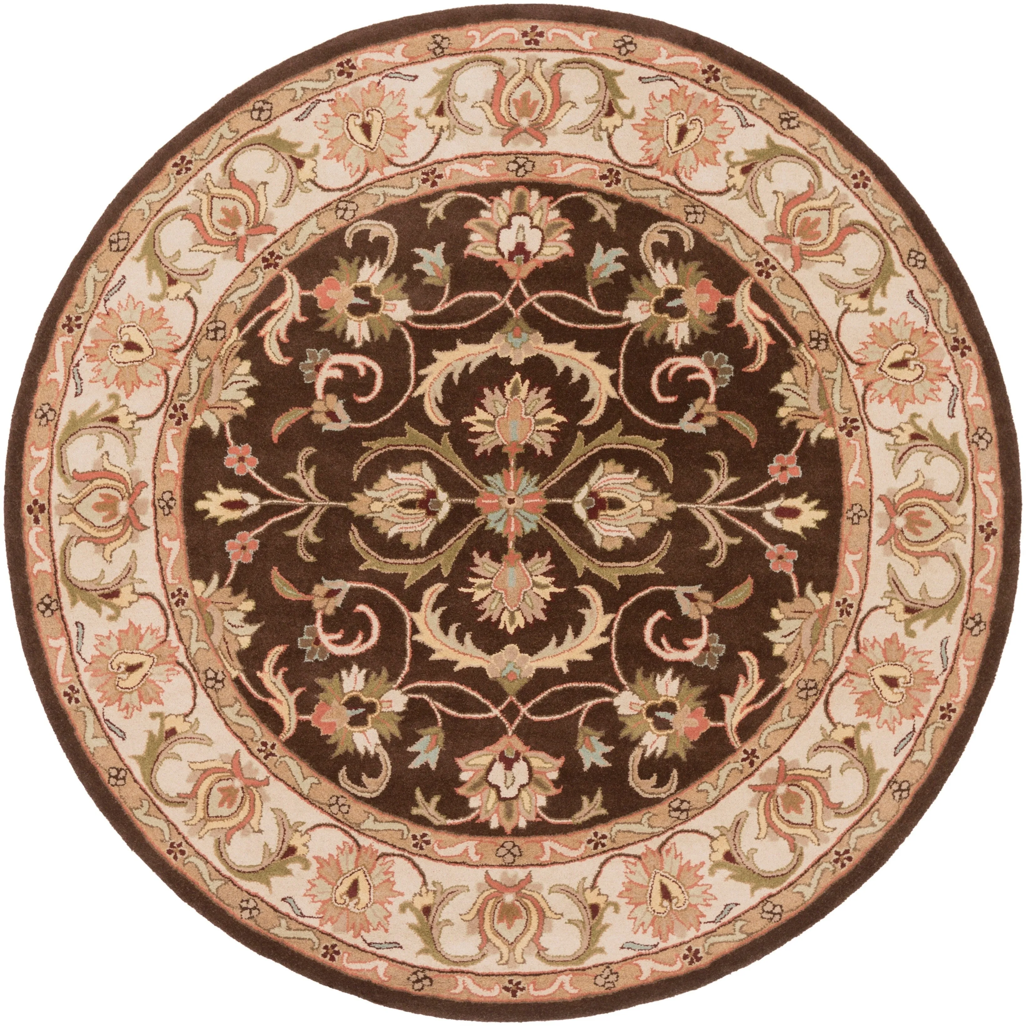 Hand-Tufted Askern Border Wool Area Rug - 3'6 Round