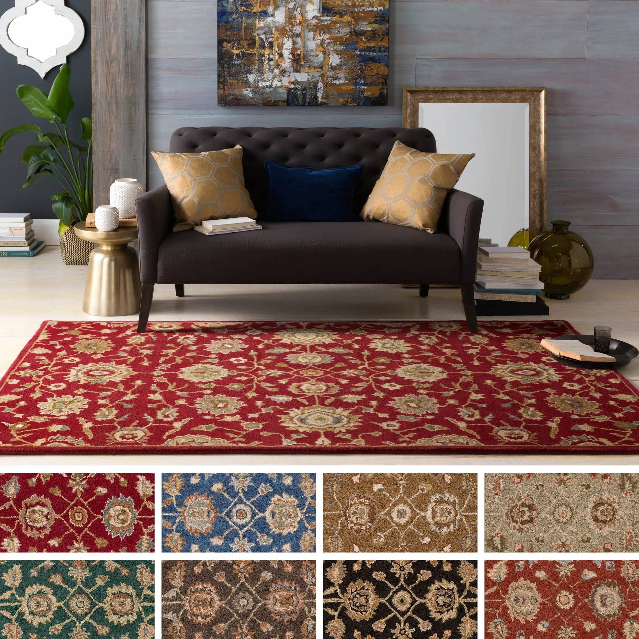 Hand-Tufted Calne Floral Wool Rug