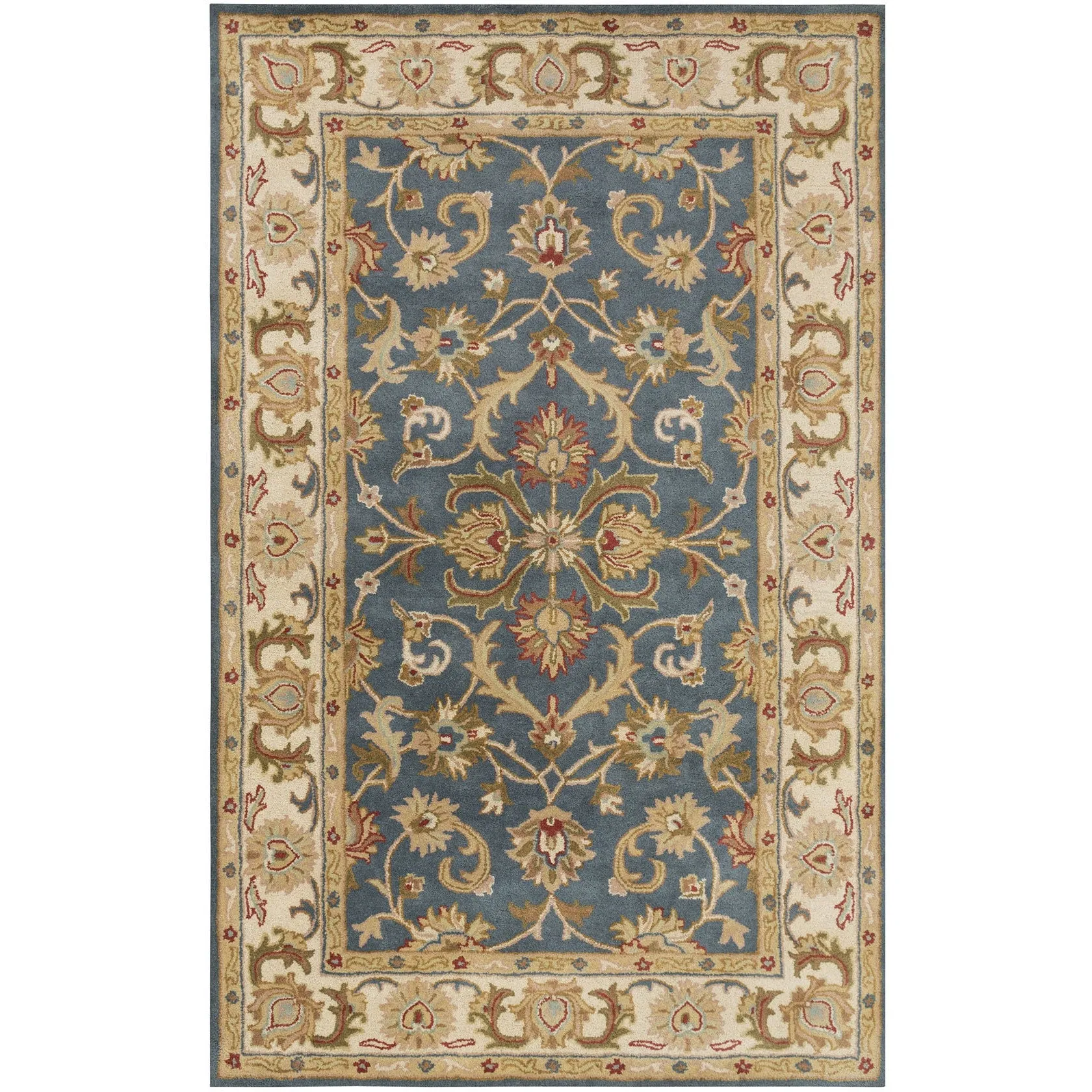 Hand-Tufted Sawyer Traditonal Bordered Wool Rug
