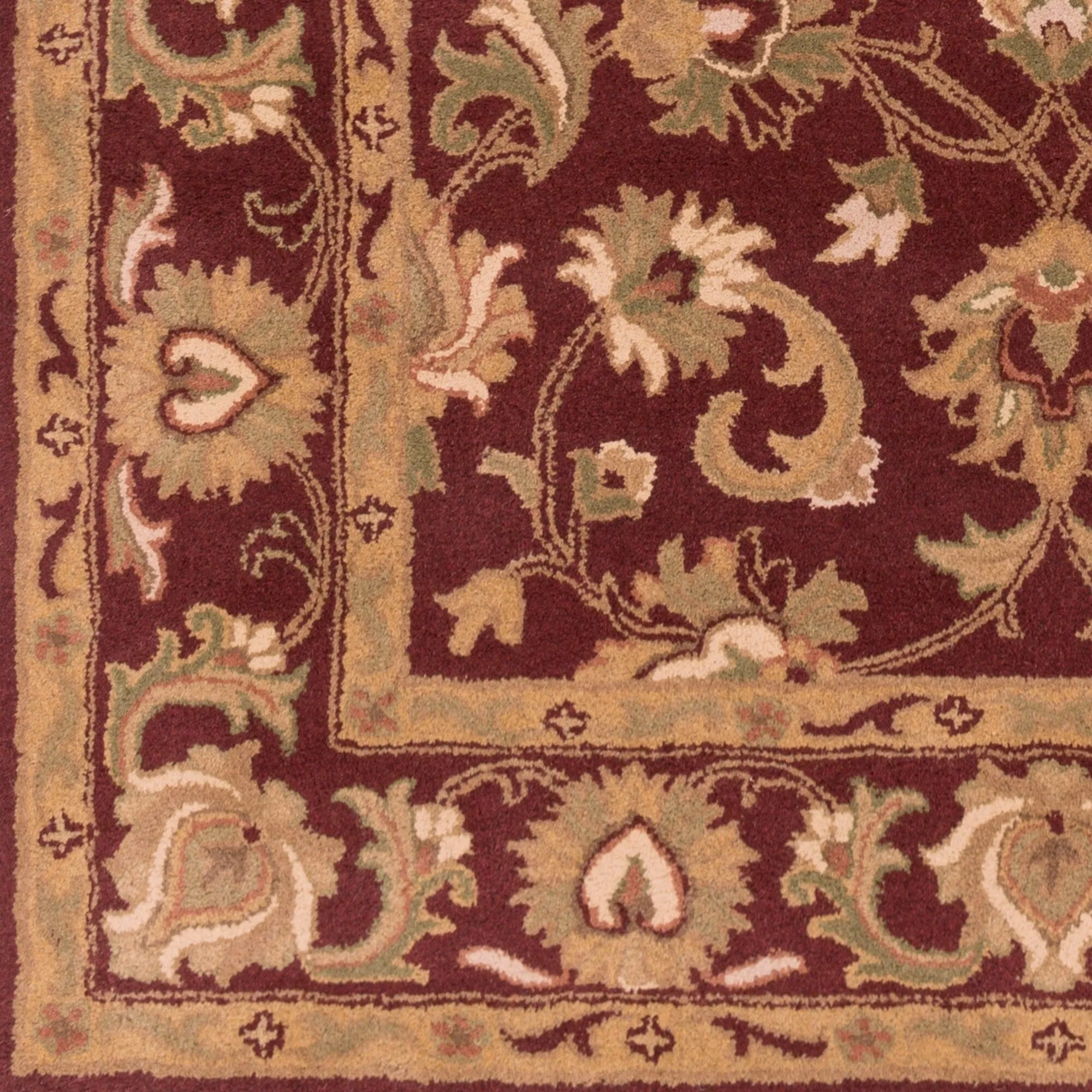 Hand-Tufted Sawyer Traditonal Bordered Wool Rug