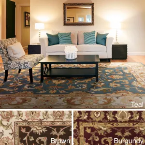 Hand-Tufted Sawyer Traditonal Bordered Wool Rug