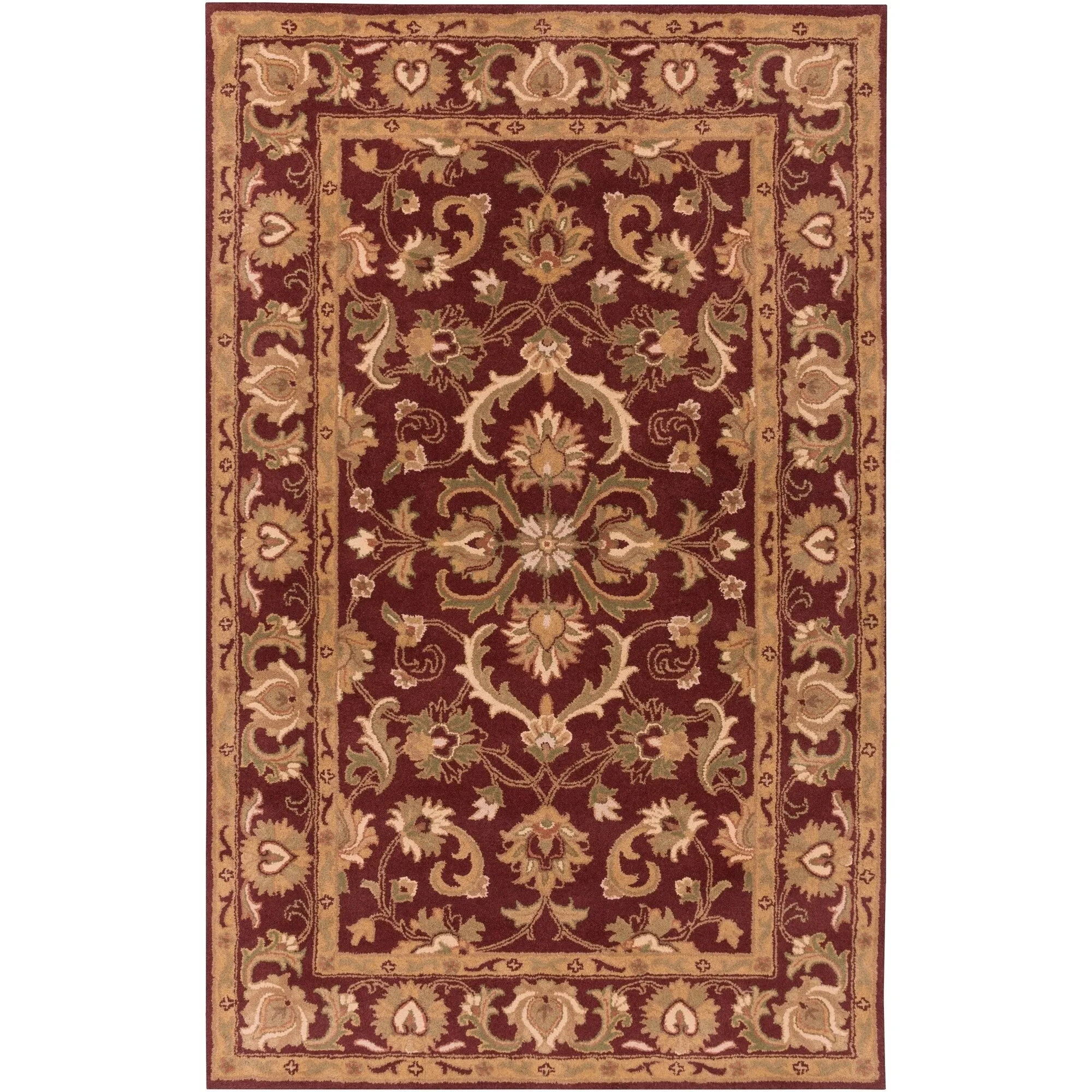 Hand-Tufted Sawyer Traditonal Bordered Wool Rug