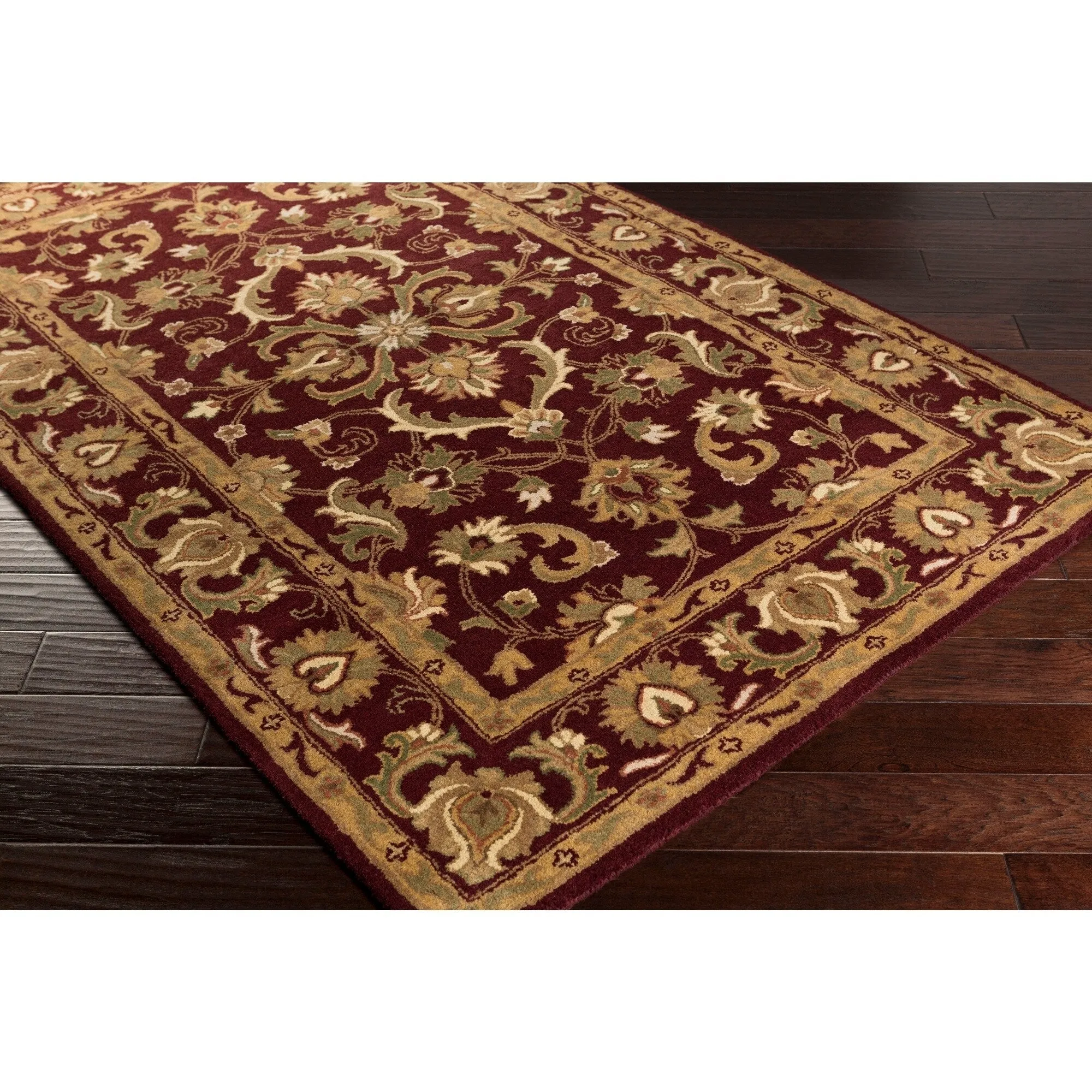 Hand-Tufted Sawyer Traditonal Bordered Wool Rug