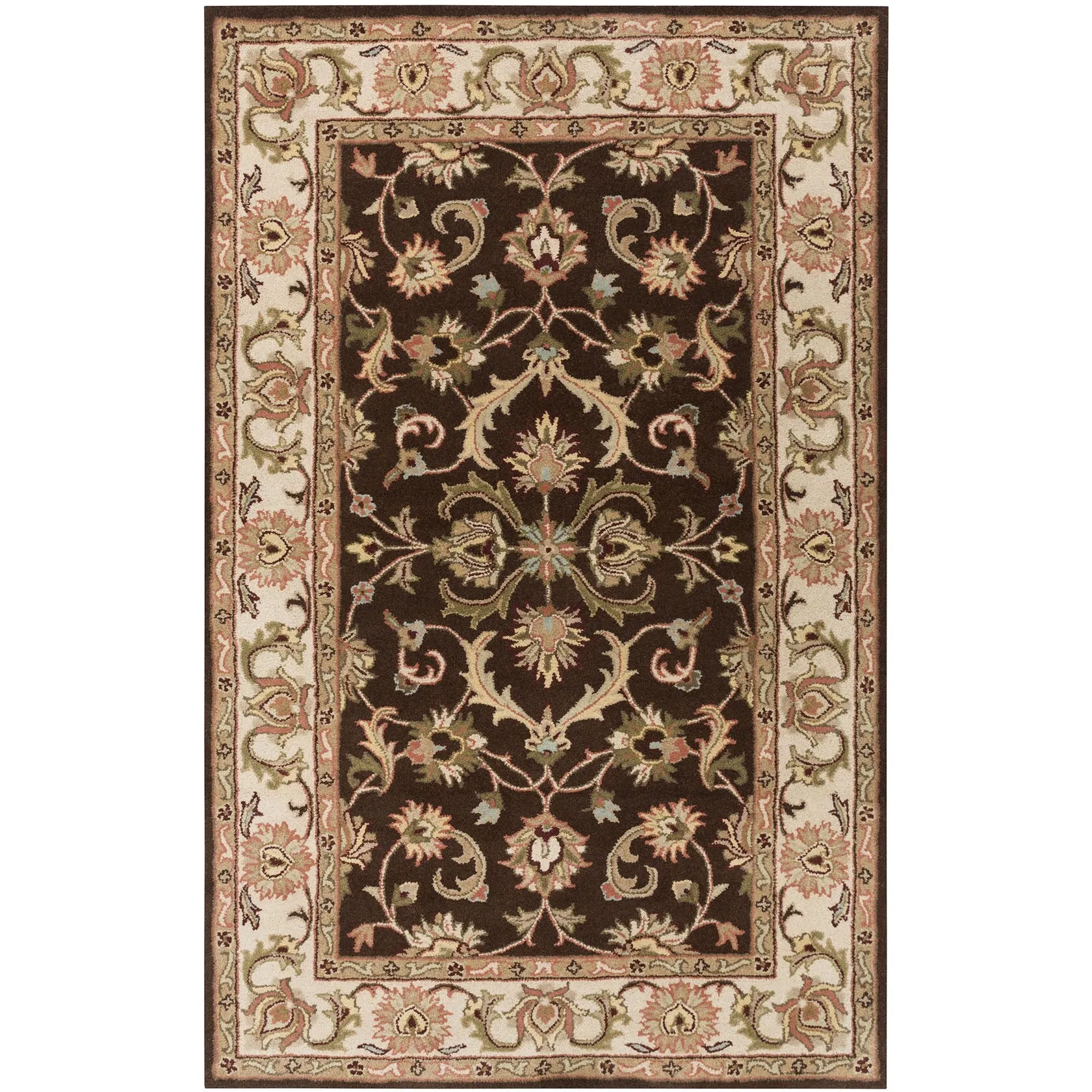 Hand-Tufted Sawyer Traditonal Bordered Wool Rug