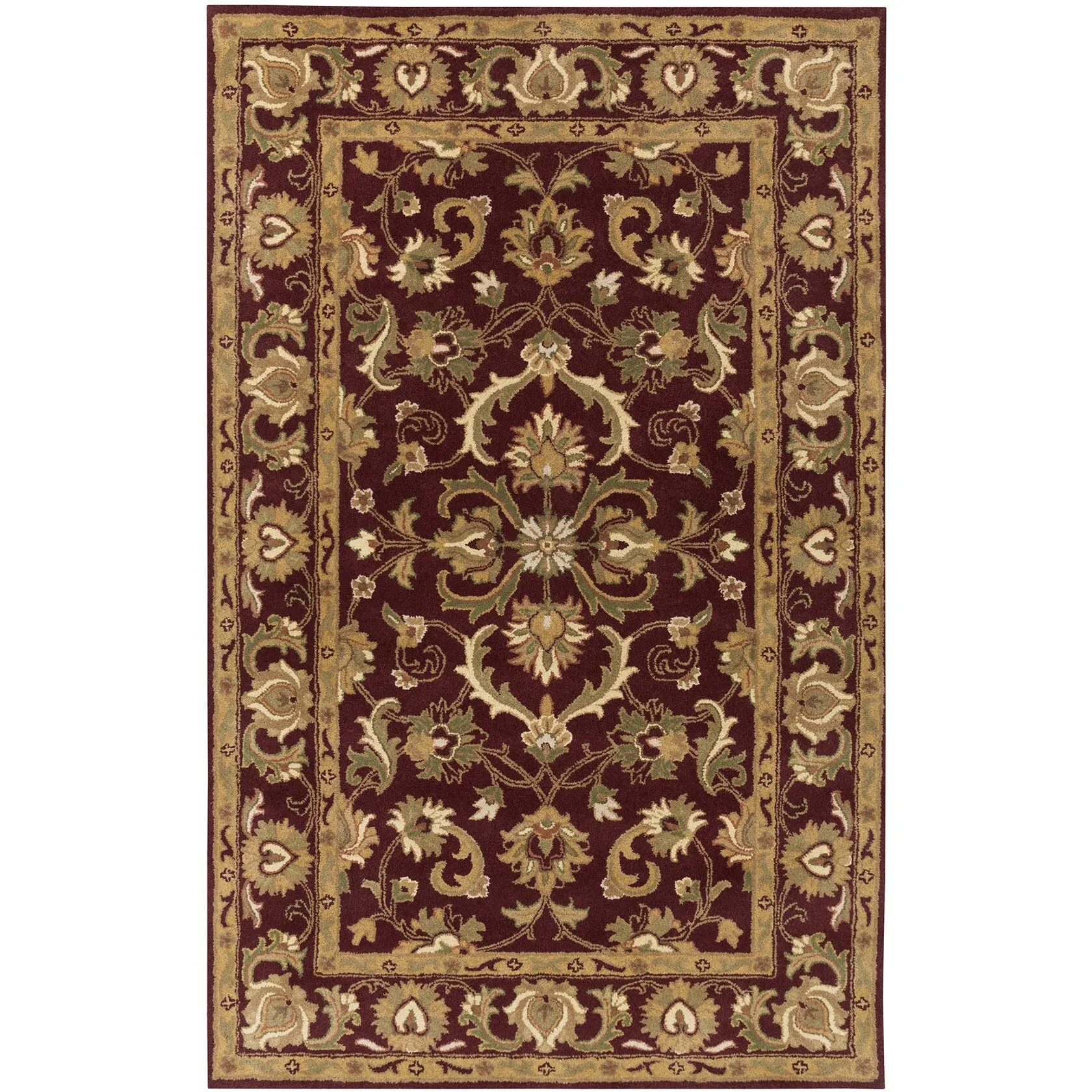 Hand-Tufted Sawyer Traditonal Bordered Wool Rug