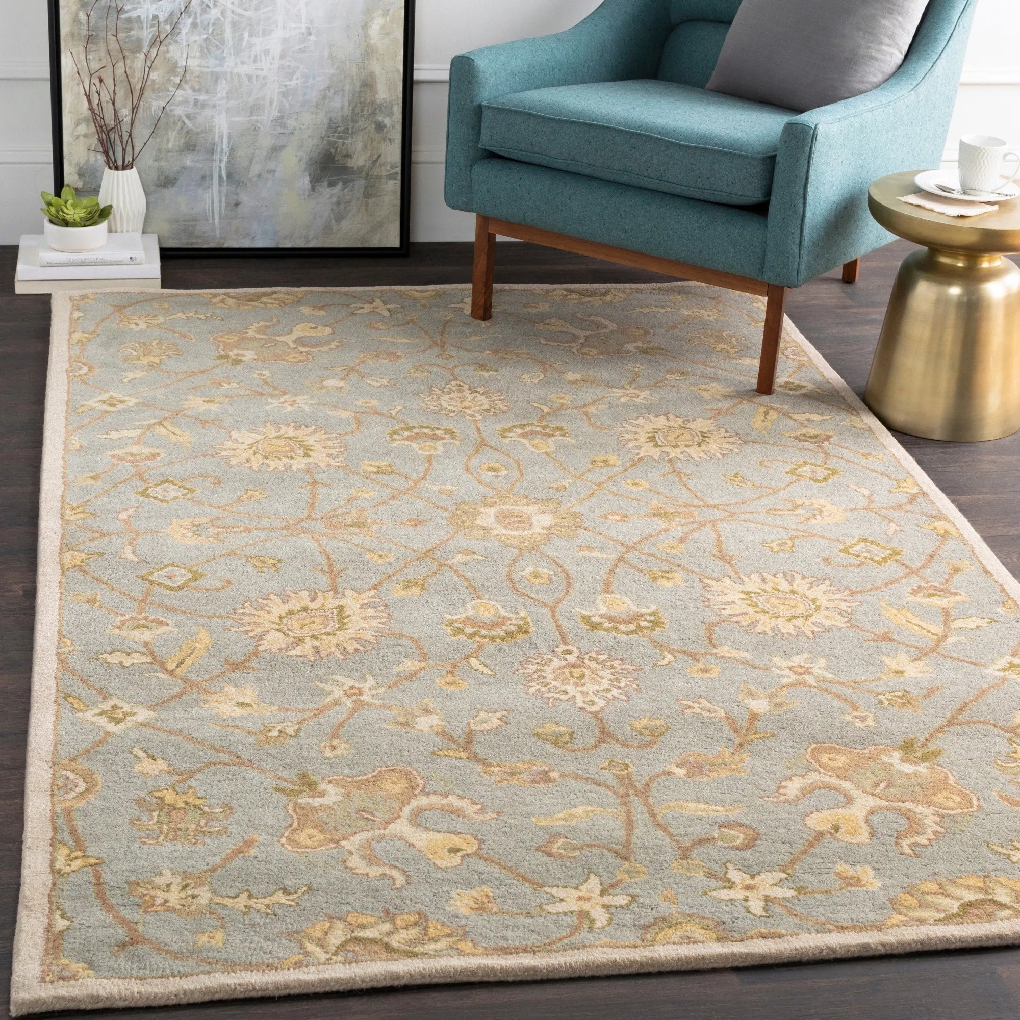 Hand-tufted Trey Traditional Wool Area Rug