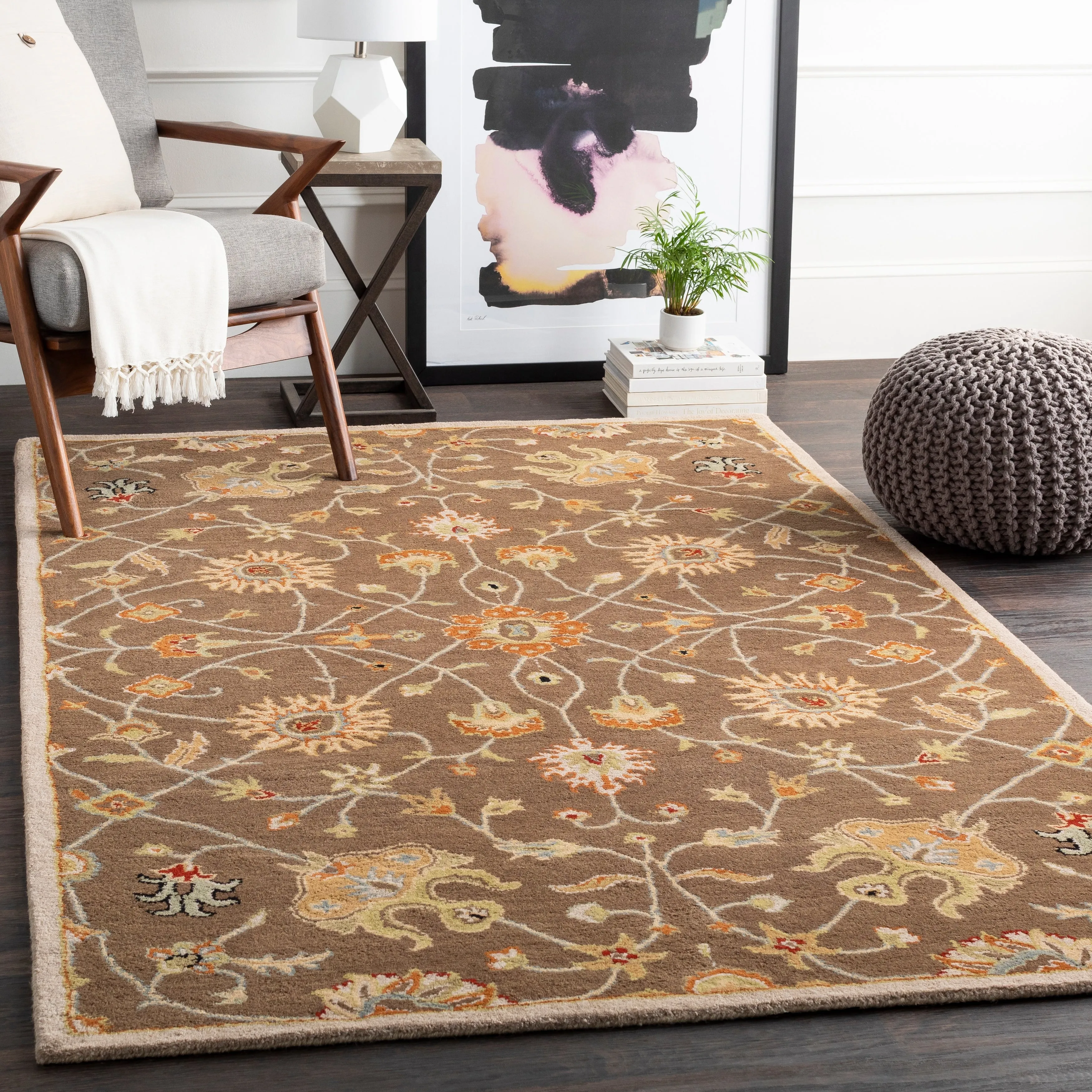 Hand-tufted Trey Traditional Wool Area Rug