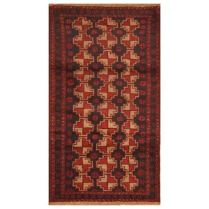 Handmade One-of-a-Kind Balouchi Wool Rug (Afghanistan) - 2'8 x 4'7