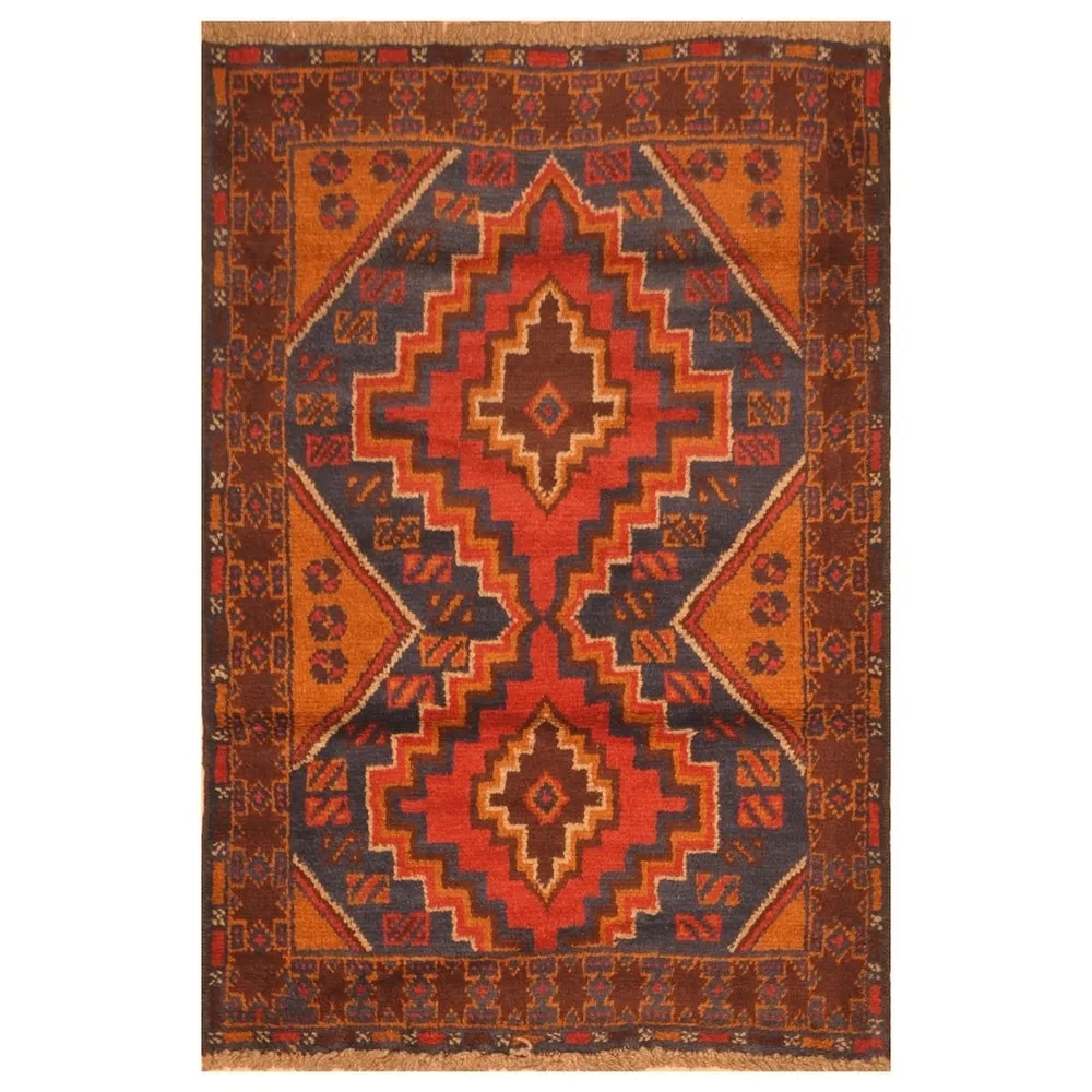 Handmade One-of-a-Kind Balouchi Wool Rug (Afghanistan) - 3' x 4'5