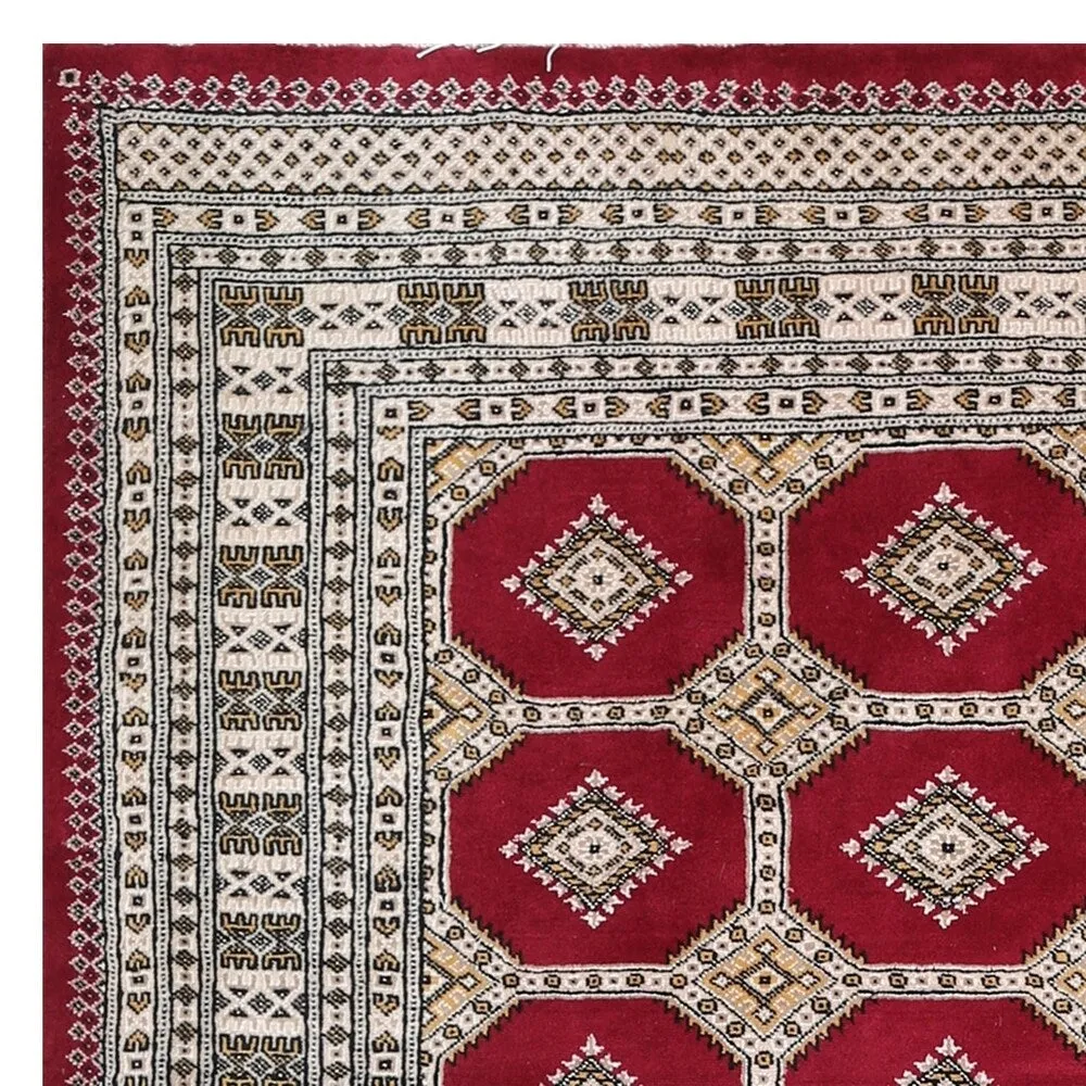 Handmade One-of-a-Kind Bokhara Wool Rug (Pakistan) - 6'7 x 6'7