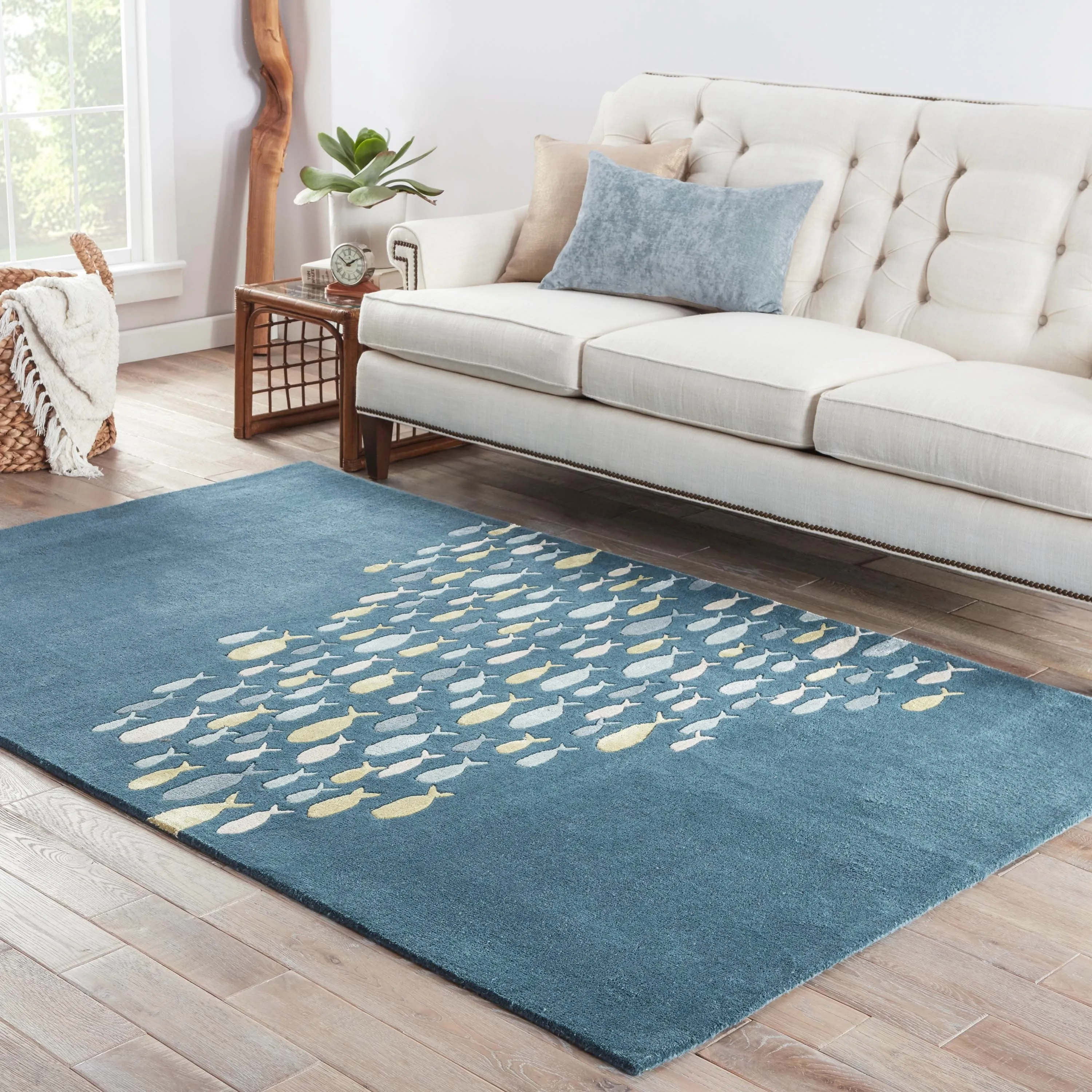 Handmade Schooled Animal Pattern Area Rug