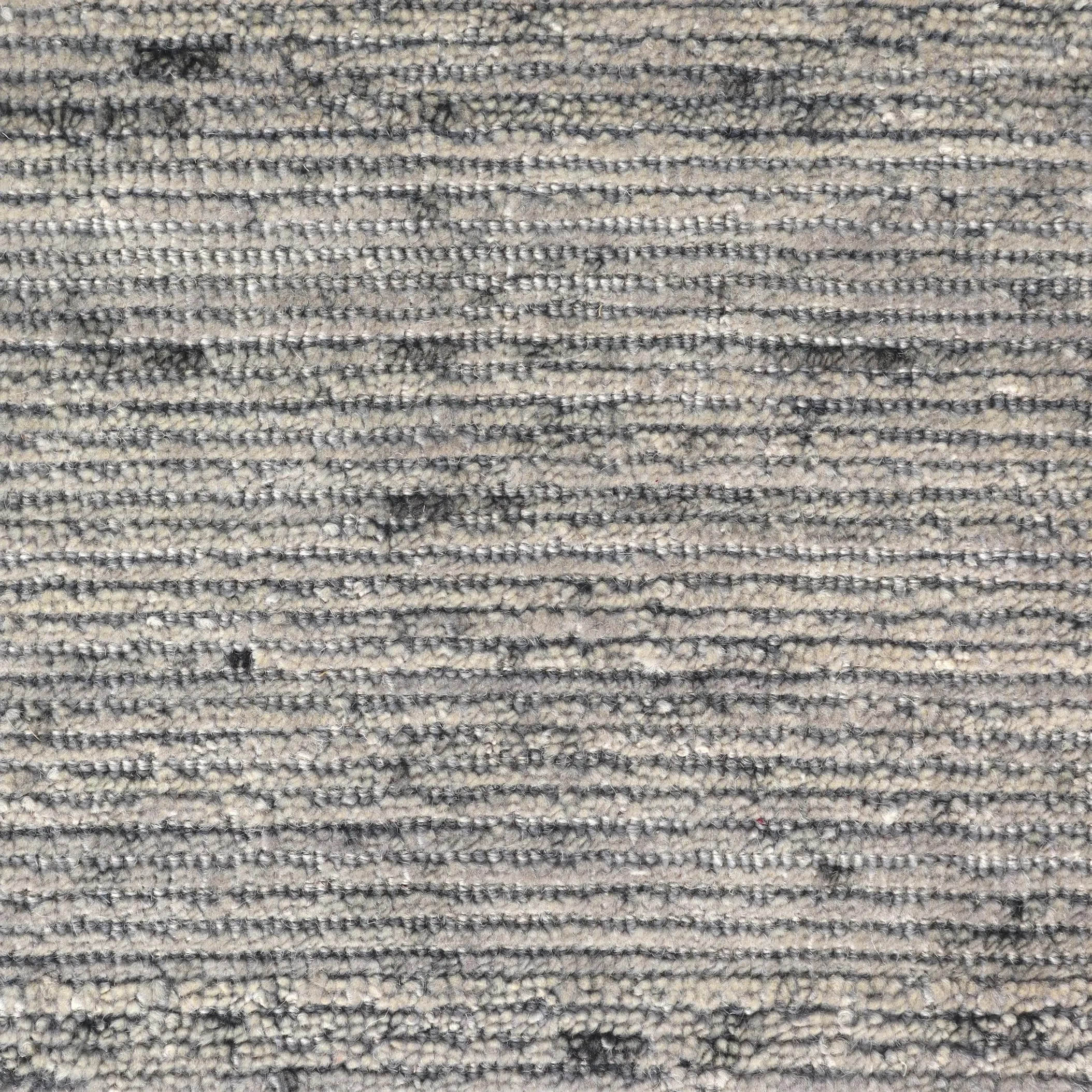 Handwoven Linea Collection Silver Grey Rib Cut Wool Indoor Area Rug