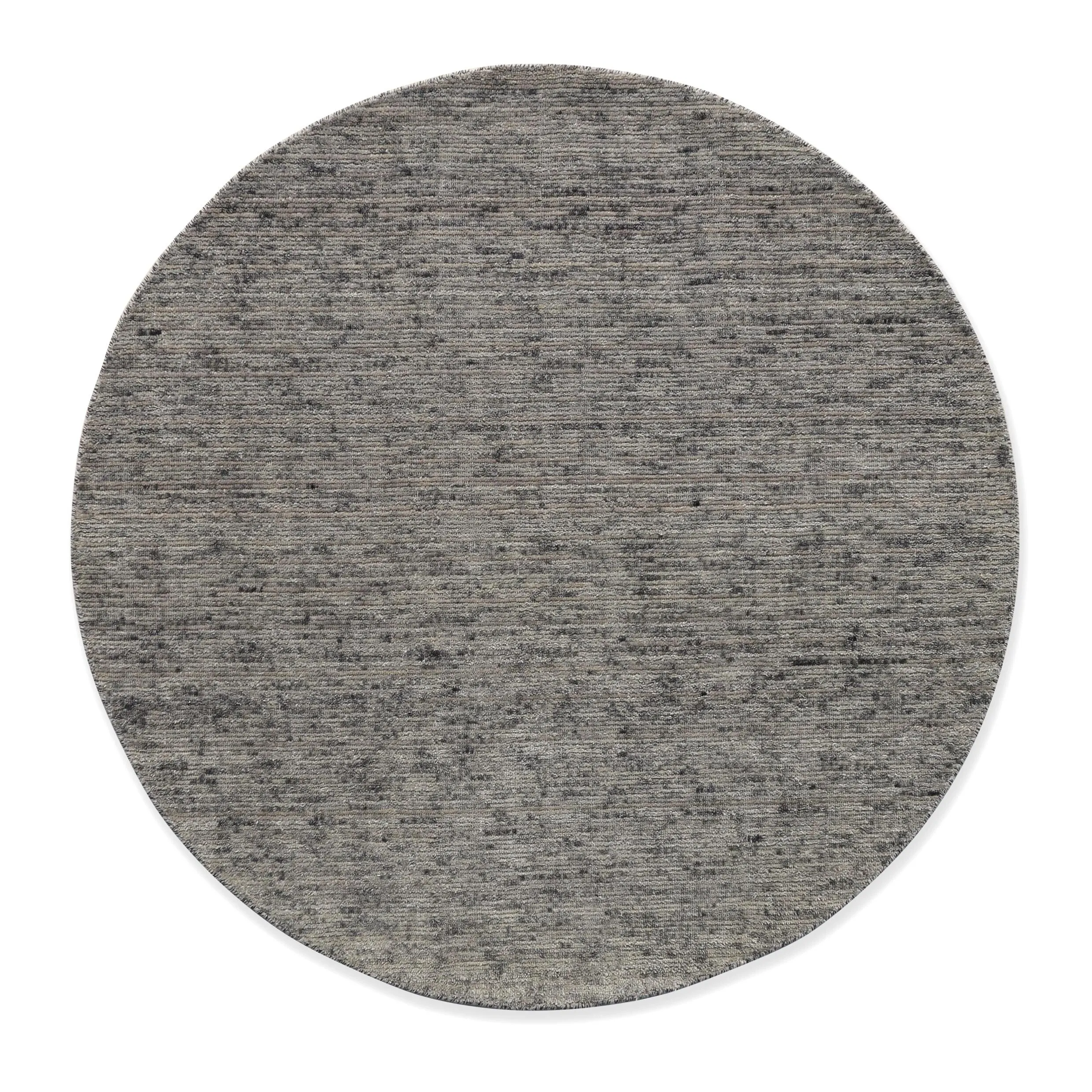 Handwoven Linea Collection Silver Grey Rib Cut Wool Indoor Area Rug