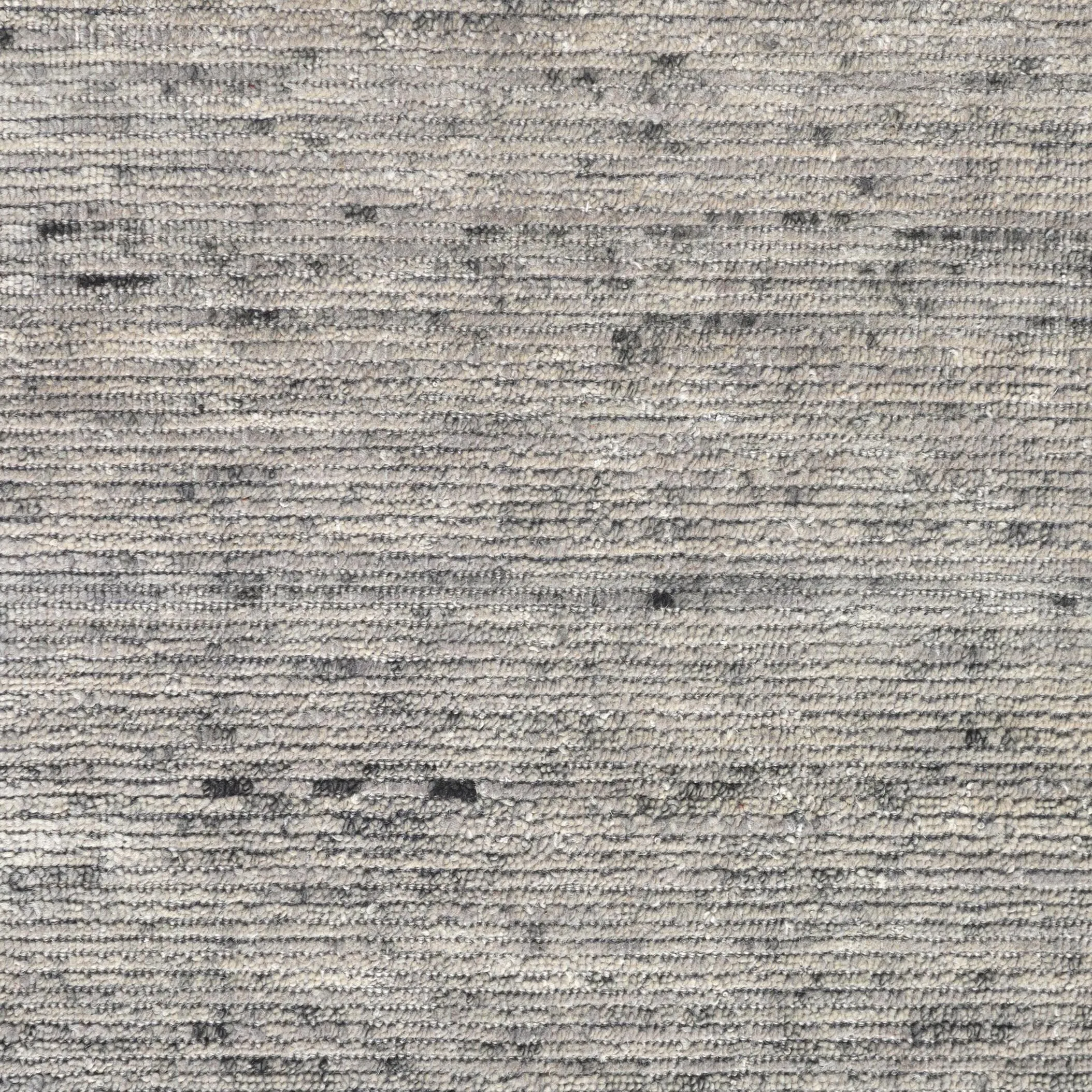 Handwoven Linea Collection Silver Grey Rib Cut Wool Indoor Area Rug