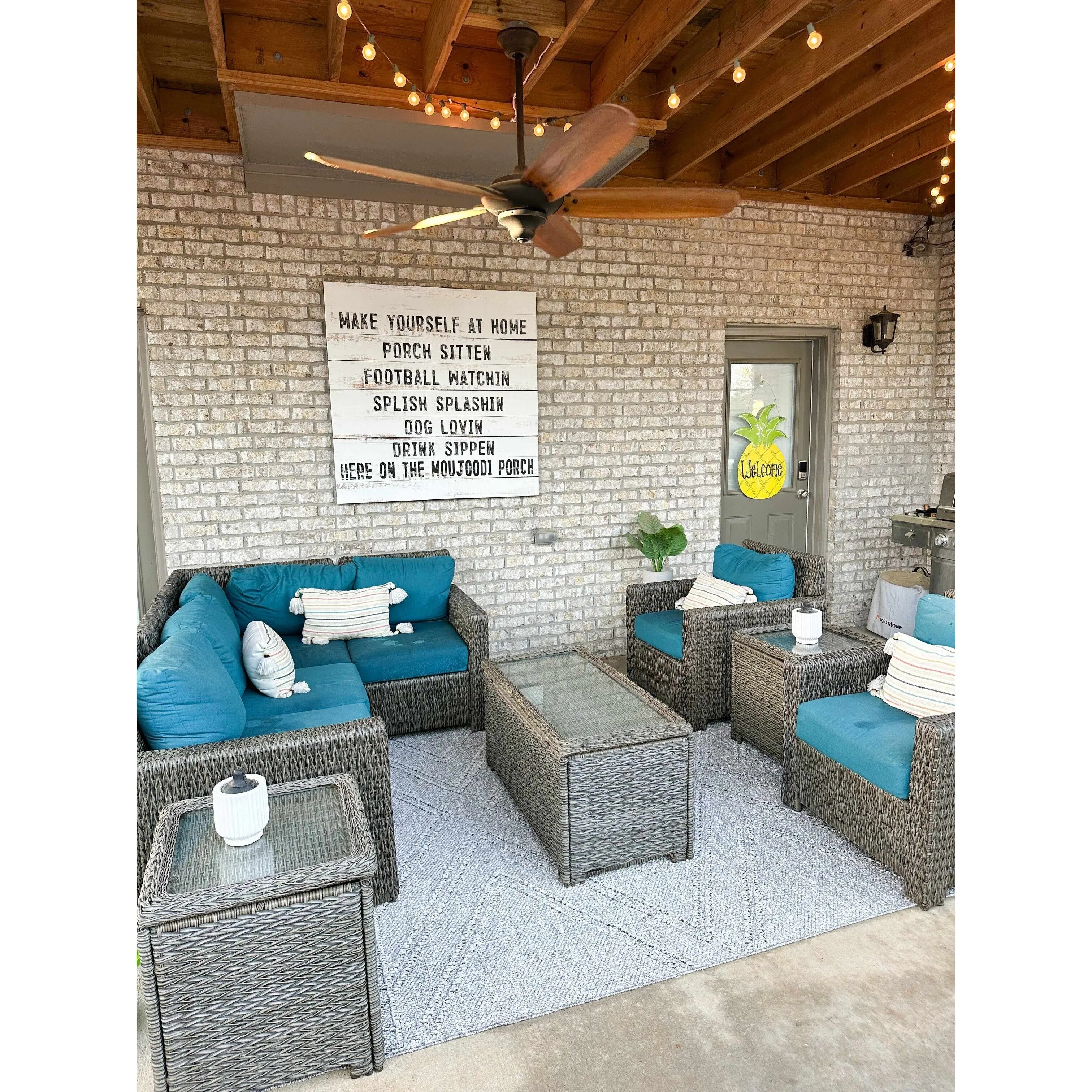 Hauteloom Areli Diamond Geometric Farmhouse Patio Outdoor Area Rug