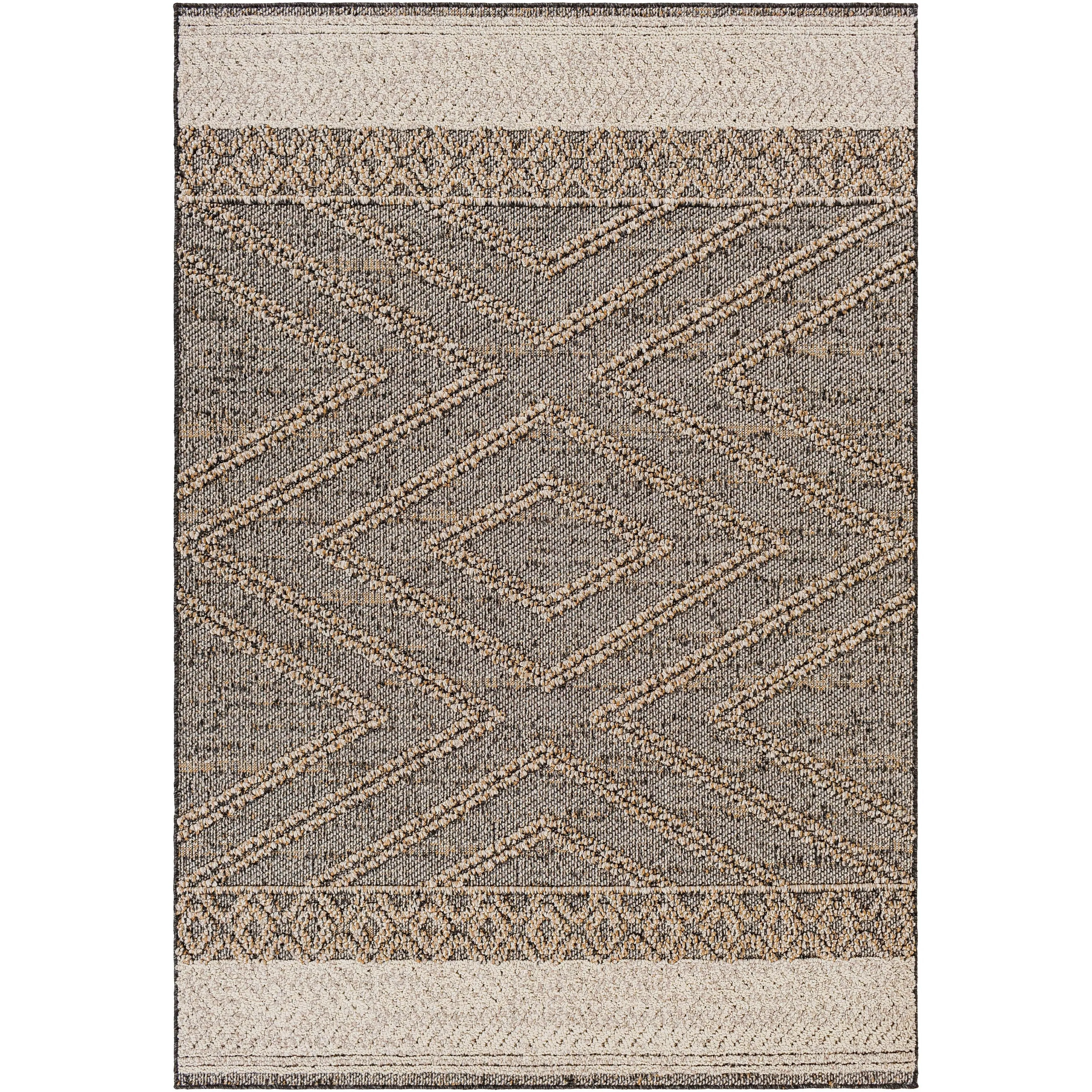 Hauteloom Areli Diamond Geometric Farmhouse Patio Outdoor Area Rug