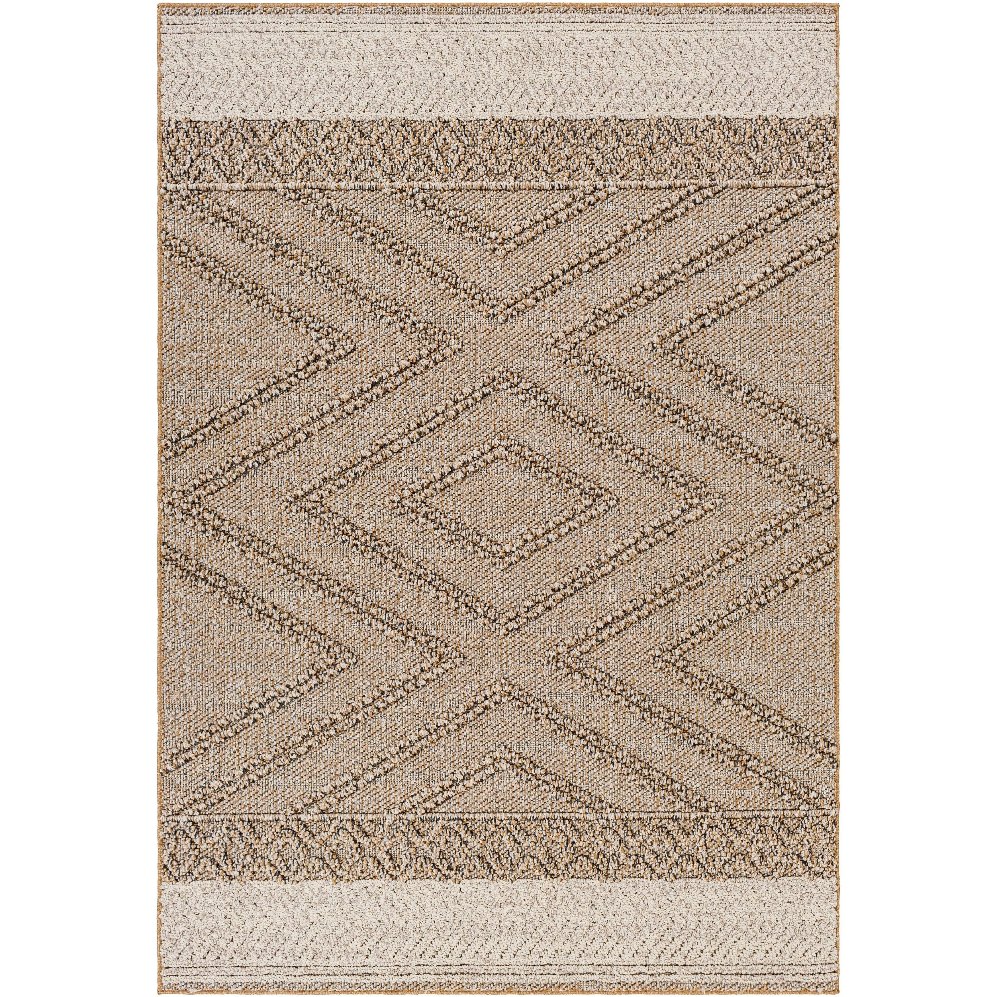 Hauteloom Areli Diamond Geometric Farmhouse Patio Outdoor Area Rug