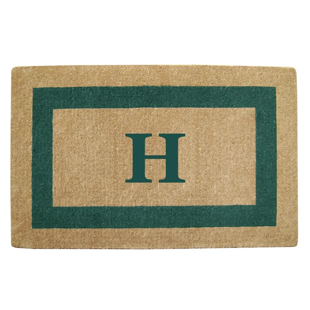 Heavy Duty Coir Green Monogrammed Frame Door Mat