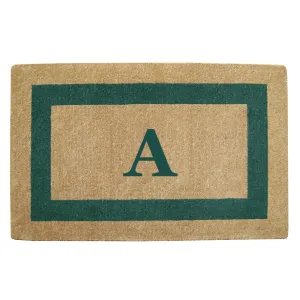 Heavy Duty Coir Green Monogrammed Frame Door Mat