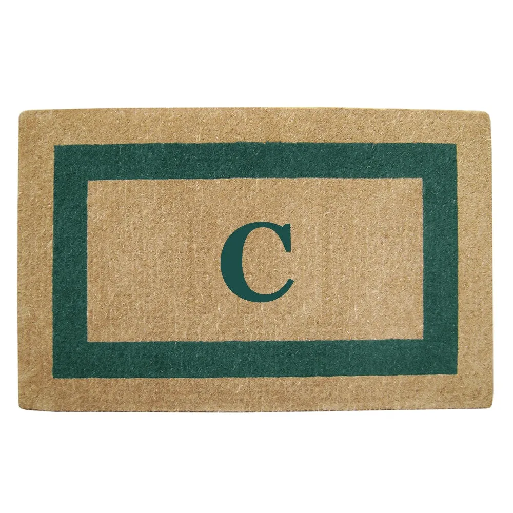 Heavy Duty Coir Green Monogrammed Frame Door Mat