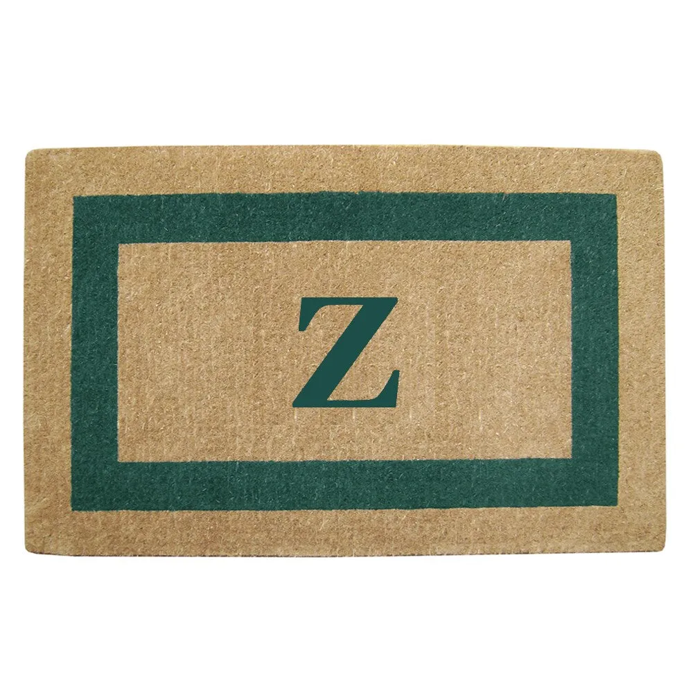 Heavy Duty Coir Green Monogrammed Frame Door Mat