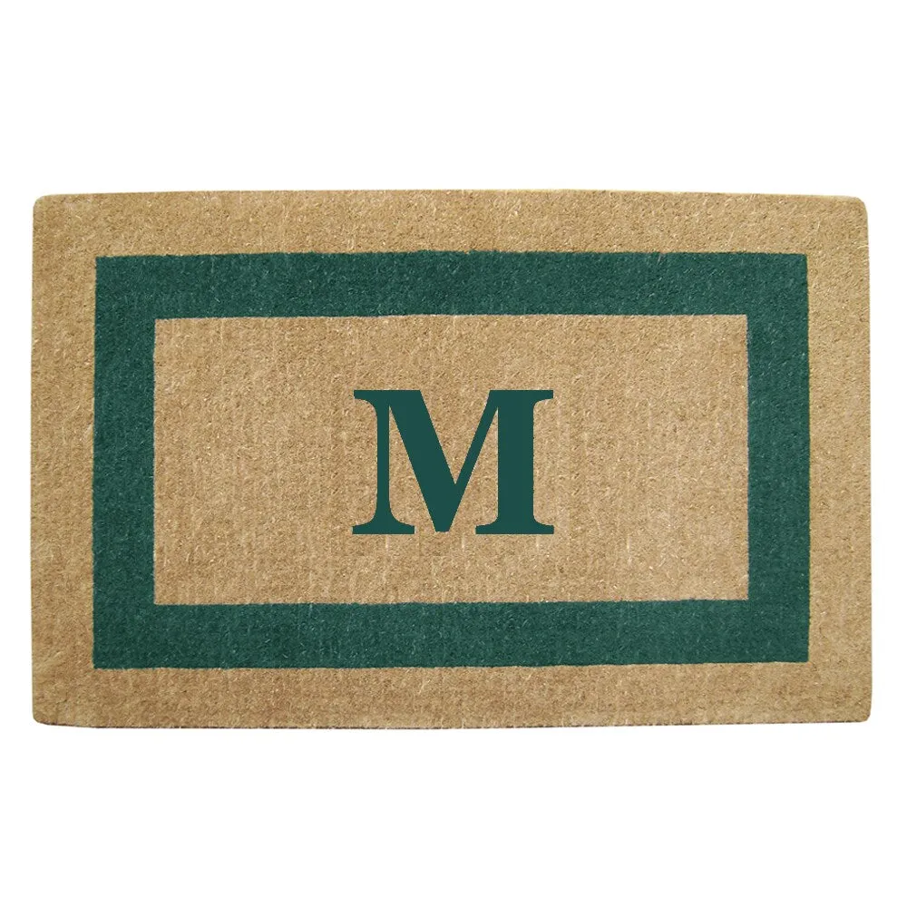 Heavy Duty Coir Green Monogrammed Frame Door Mat