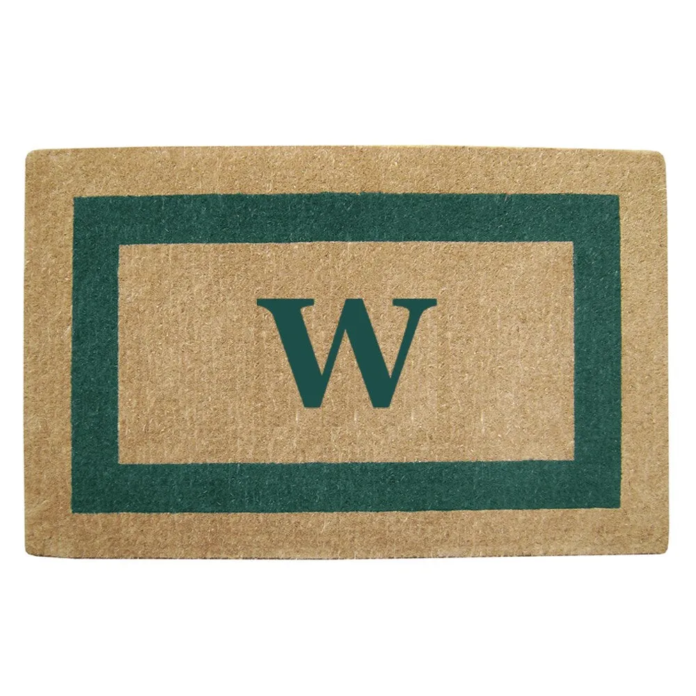 Heavy Duty Coir Green Monogrammed Frame Door Mat
