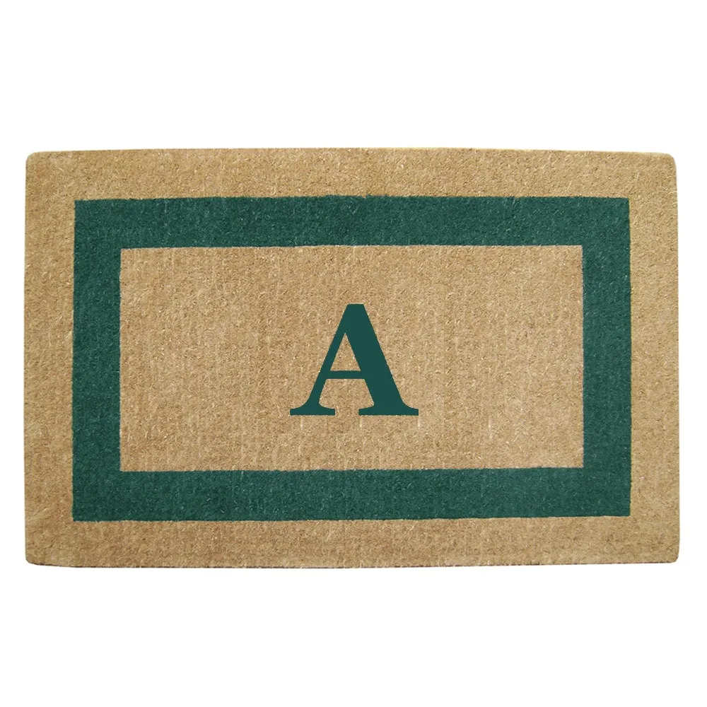 Heavy Duty Coir Green Monogrammed Frame Door Mat