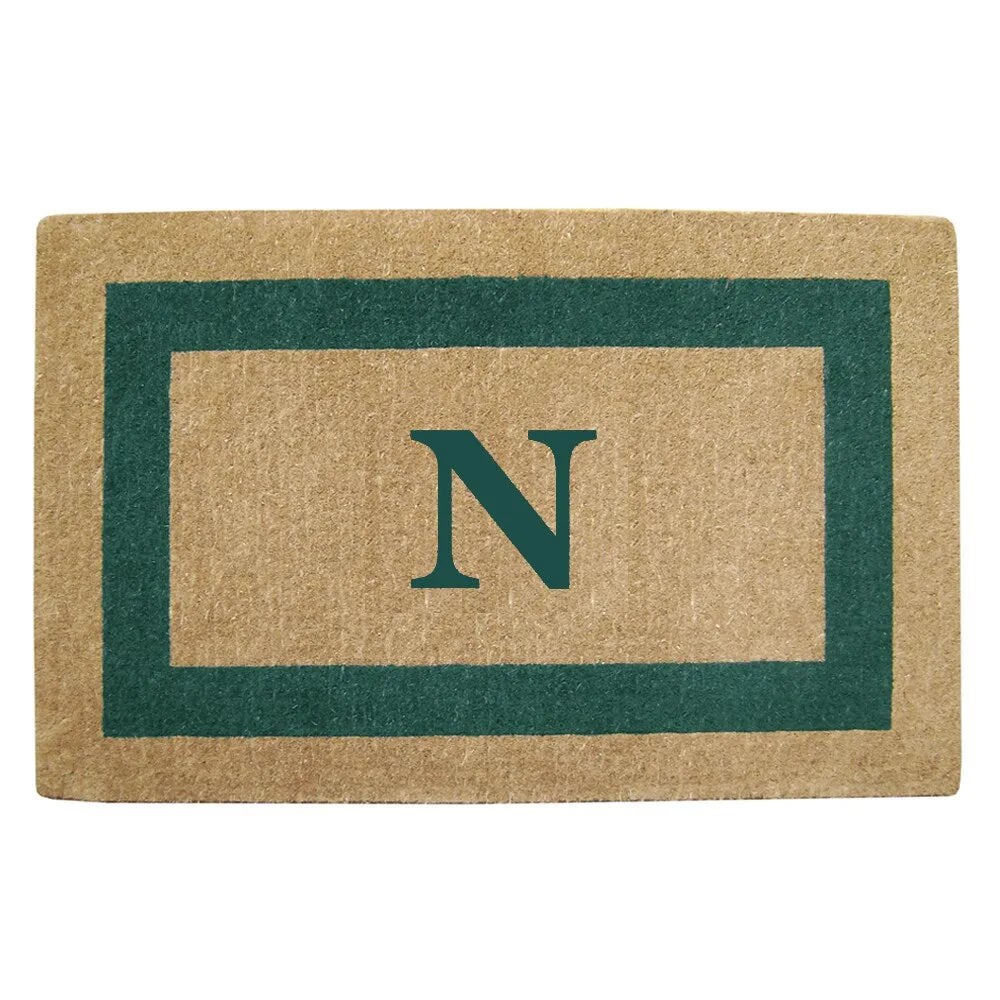 Heavy Duty Coir Green Monogrammed Frame Door Mat