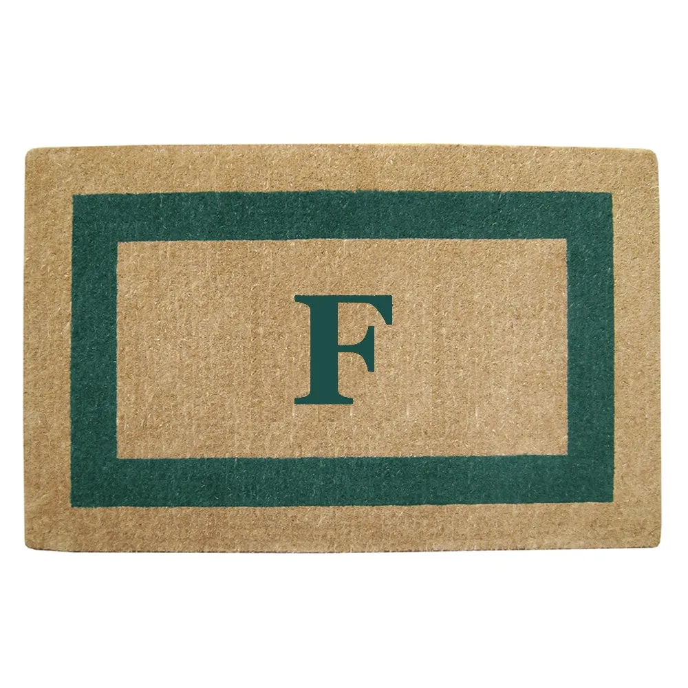 Heavy Duty Coir Green Monogrammed Frame Door Mat