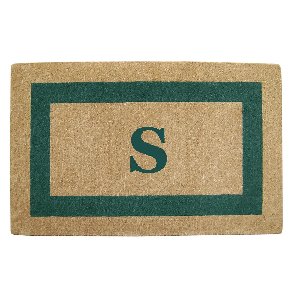 Heavy Duty Coir Green Monogrammed Frame Door Mat