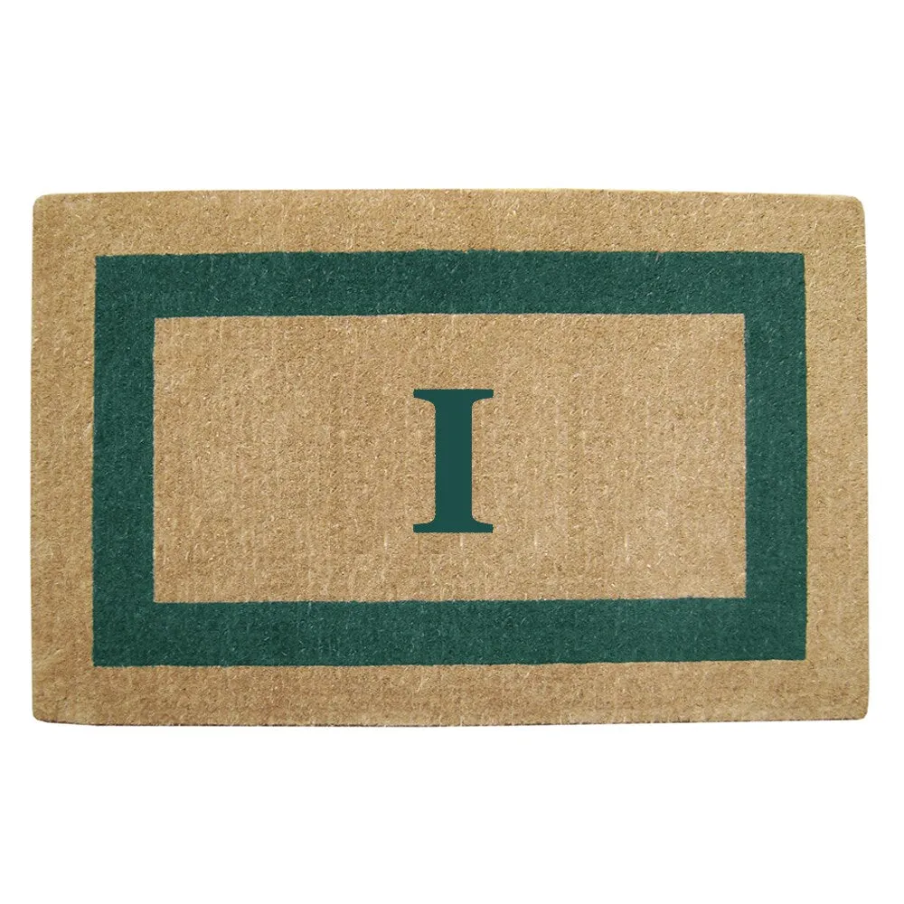 Heavy Duty Coir Green Monogrammed Frame Door Mat
