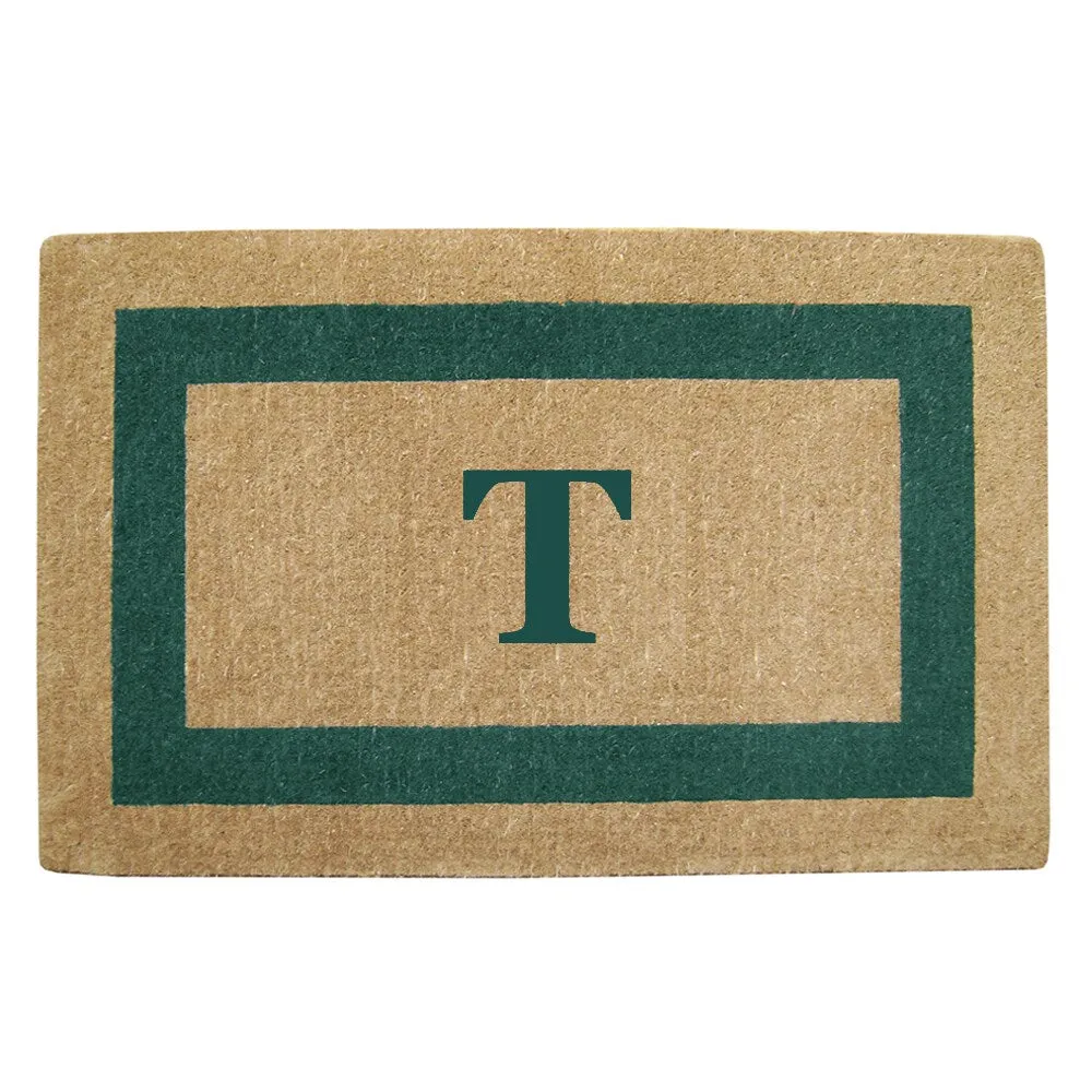 Heavy Duty Coir Green Monogrammed Frame Door Mat