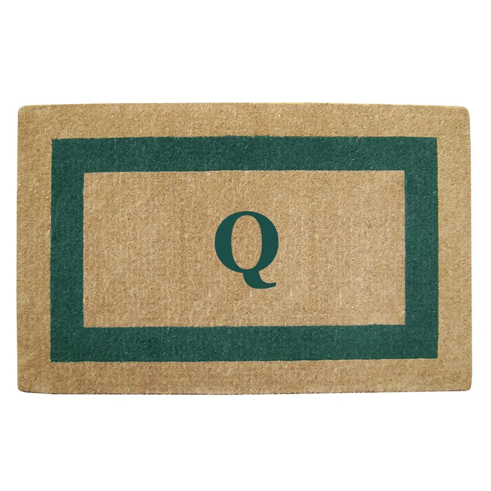 Heavy Duty Coir Green Monogrammed Frame Door Mat