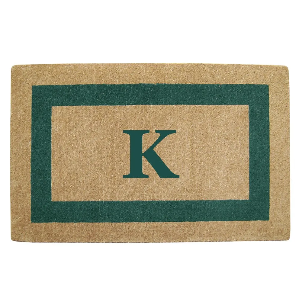 Heavy Duty Coir Green Monogrammed Frame Door Mat