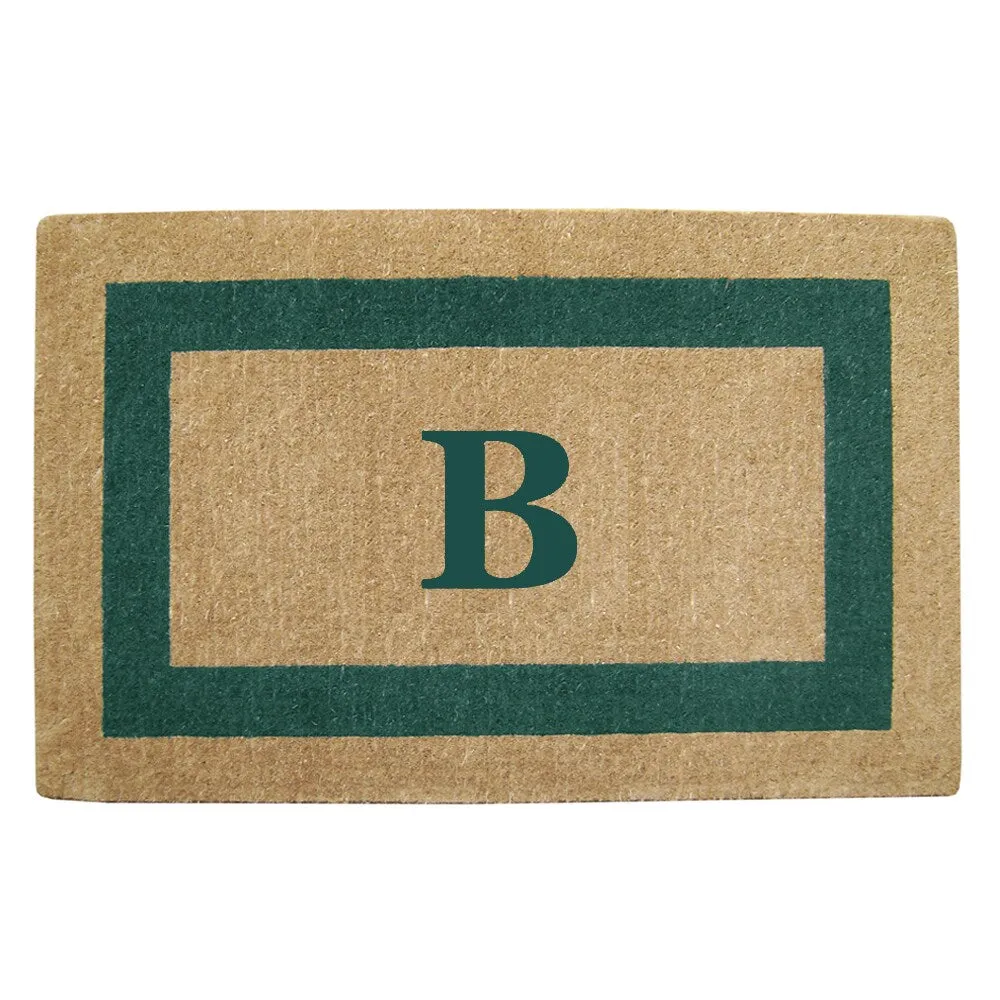 Heavy Duty Coir Green Monogrammed Frame Door Mat