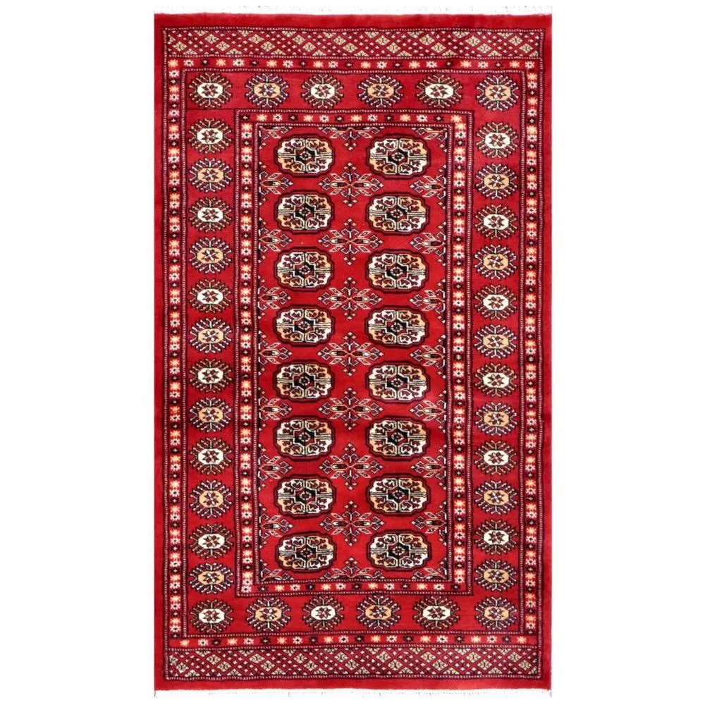 HERAT ORIENTAL Handmade One-of-a-Kind Bokhara Wool Rug - 3'1 x 5'2