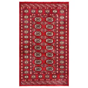 HERAT ORIENTAL Handmade One-of-a-Kind Bokhara Wool Rug - 3'1 x 5'2
