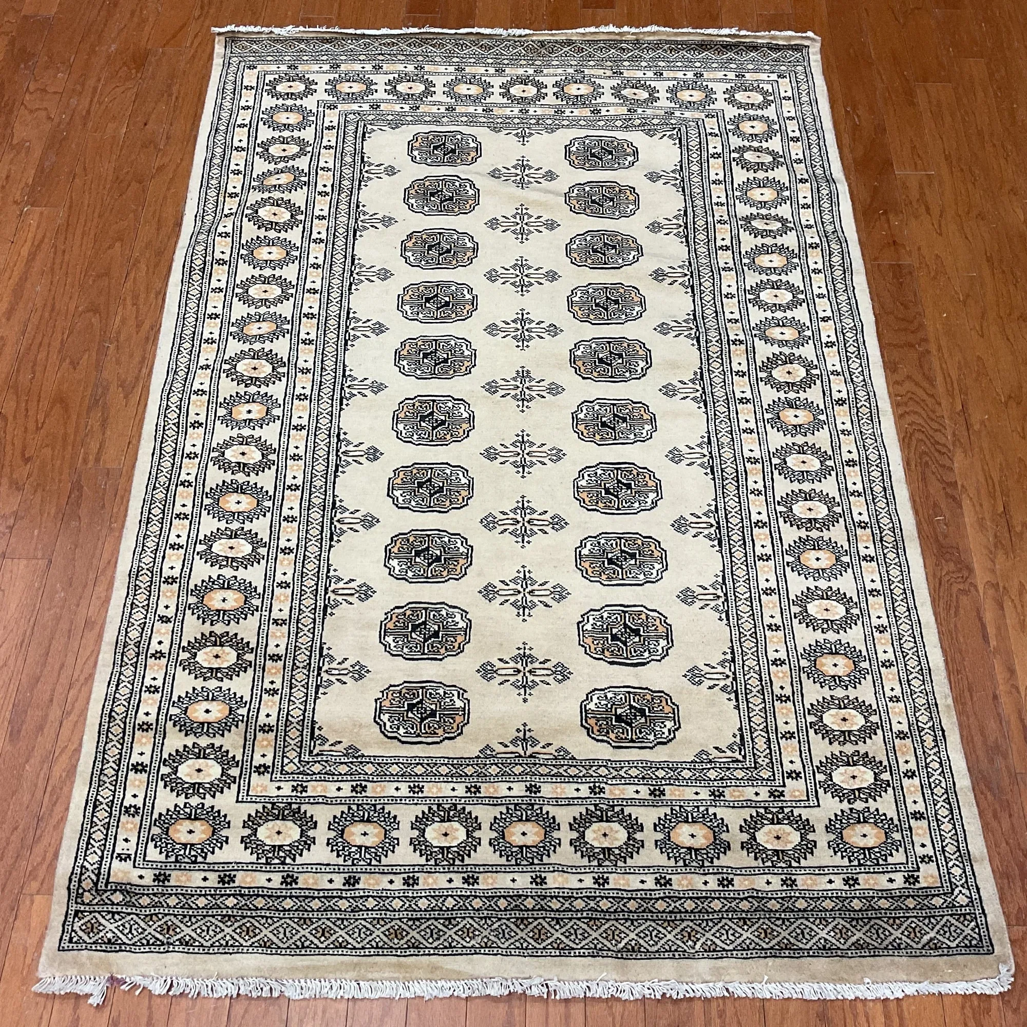 HERAT ORIENTAL Handmade One-of-a-Kind Bokhara Wool Rug - 4'2 x 6'