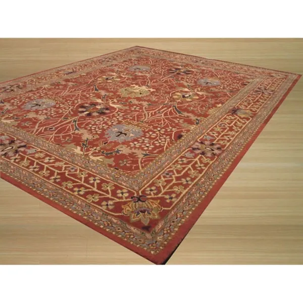 Home Decor Rust Hand-Tufted Wool Morris Rug by EORC Luxurious and Elegant Area Rug for Adding Warmth and Timeless Charm to You