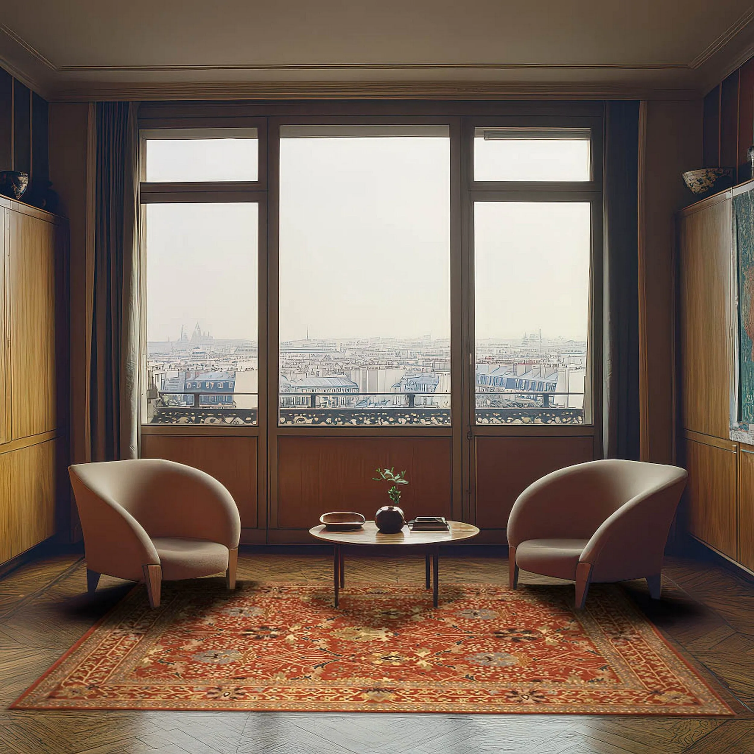 Home Decor Rust Hand-Tufted Wool Morris Rug by EORC Luxurious and Elegant Area Rug for Adding Warmth and Timeless Charm to You