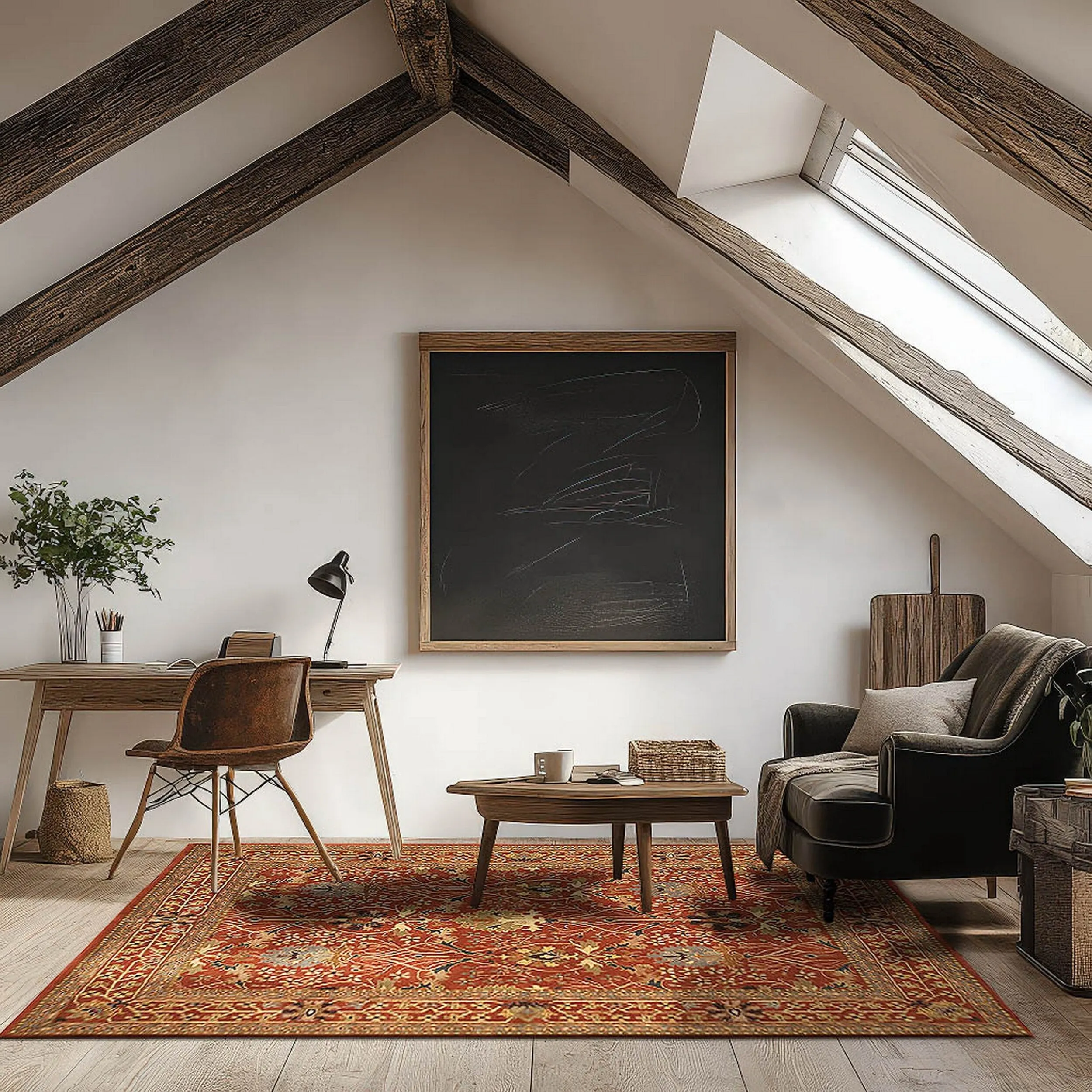 Home Decor Rust Hand-Tufted Wool Morris Rug by EORC Luxurious and Elegant Area Rug for Adding Warmth and Timeless Charm to You
