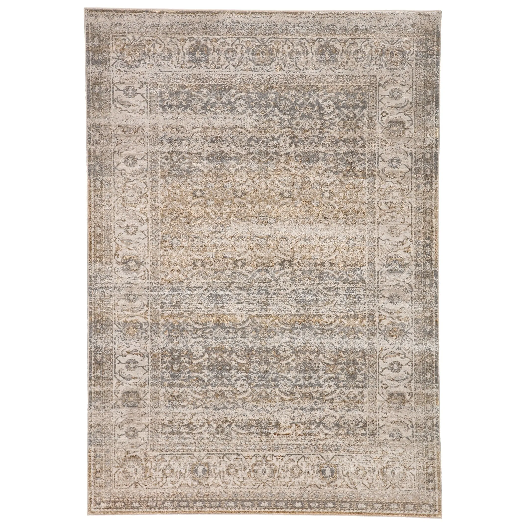 Ilias Oriental Gray/ Tan Area Rug