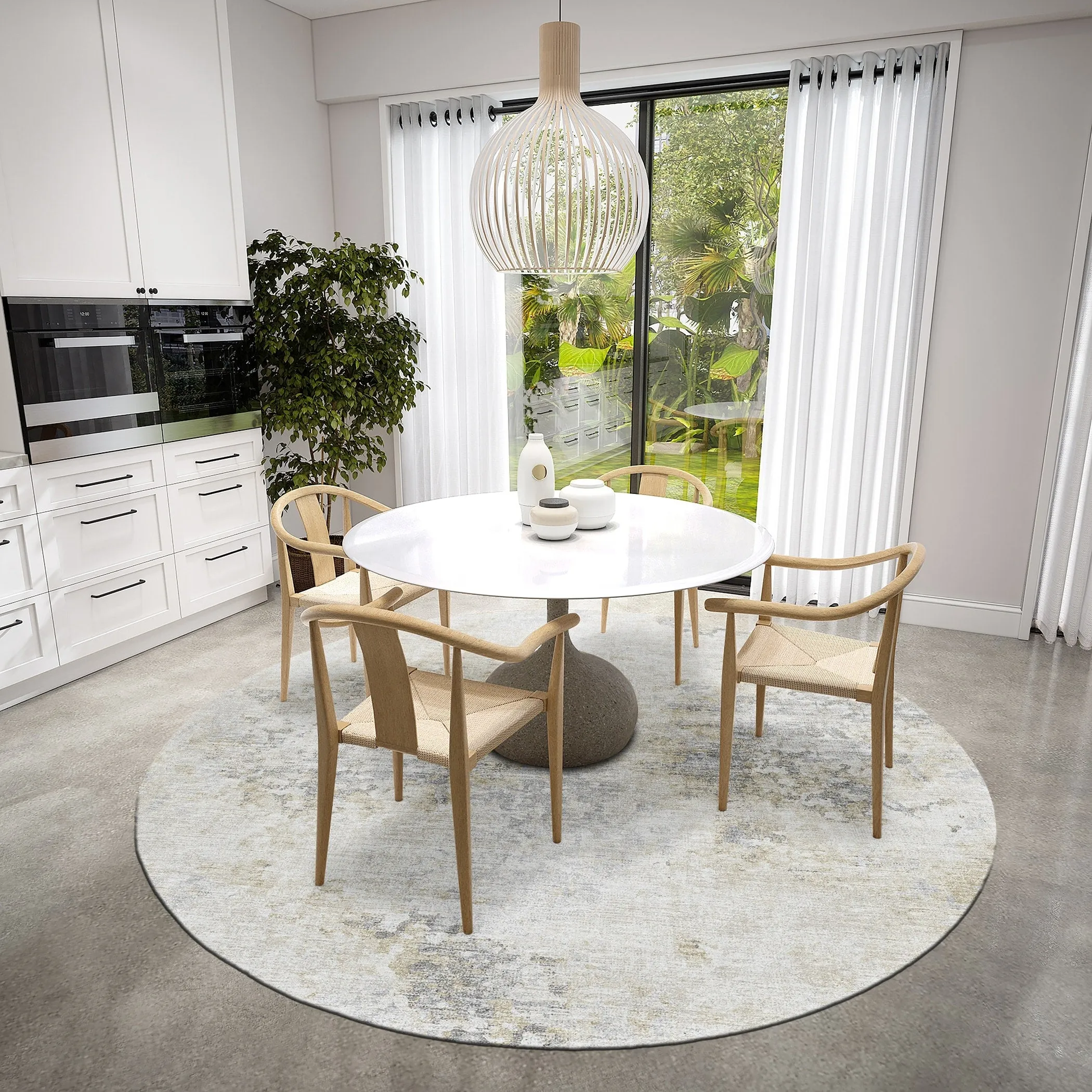 Indoor/ Outdoor Accord Modern Abstract Polyester Washable Rug New